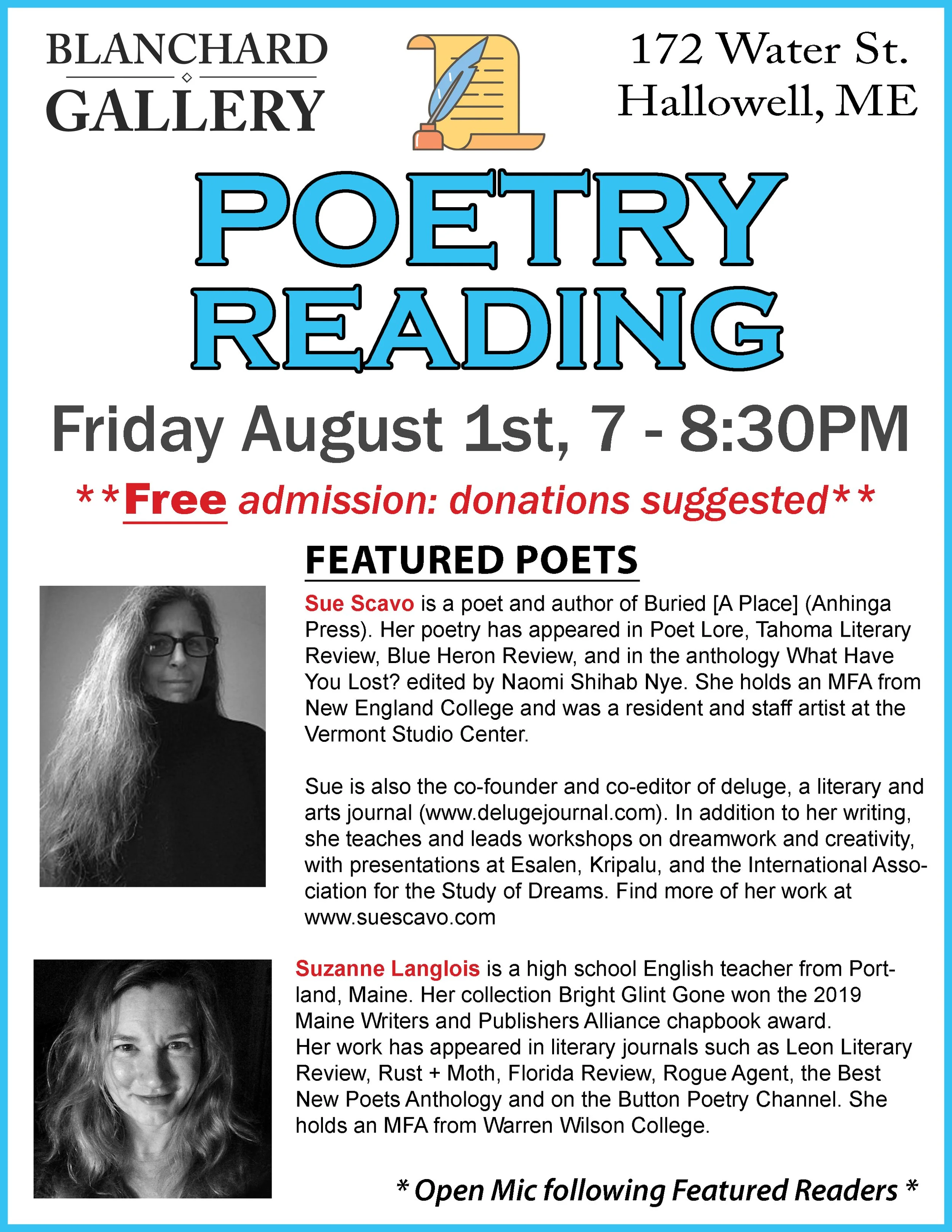 First Friday Poetry August