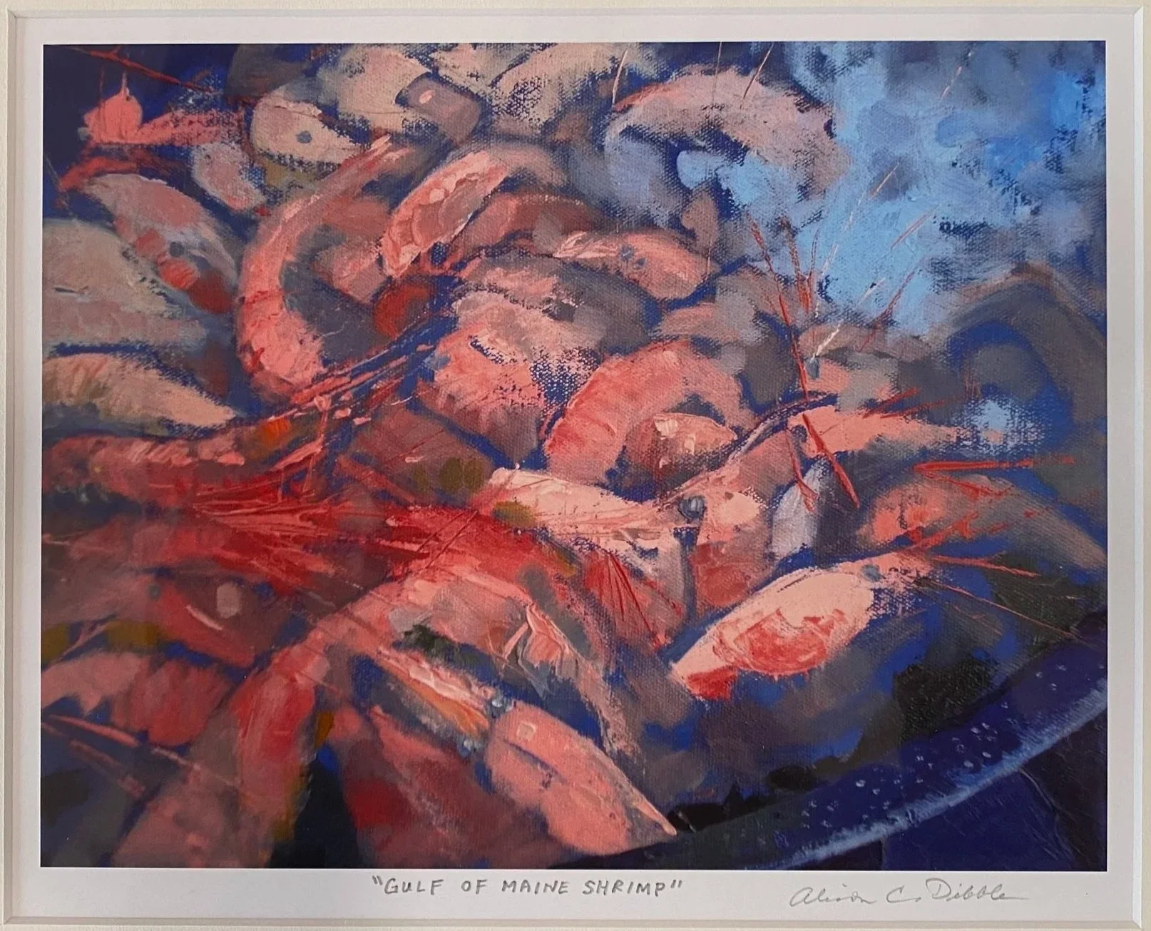 Gulf of Maine Shrimp, 11x14, signed print, matted: $60, with frame: $125