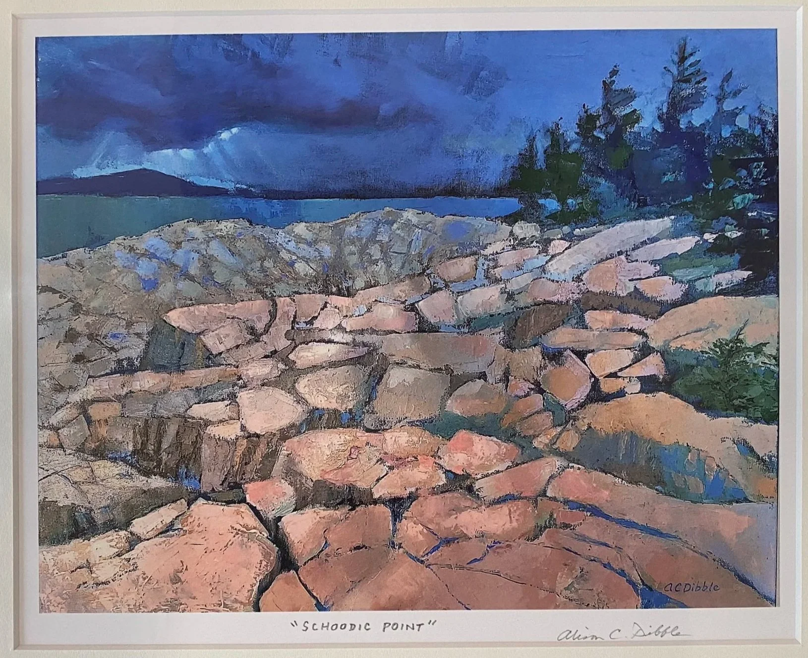 Schoodic Point, 11x14, signed print, matted: $60, with frame: $125
