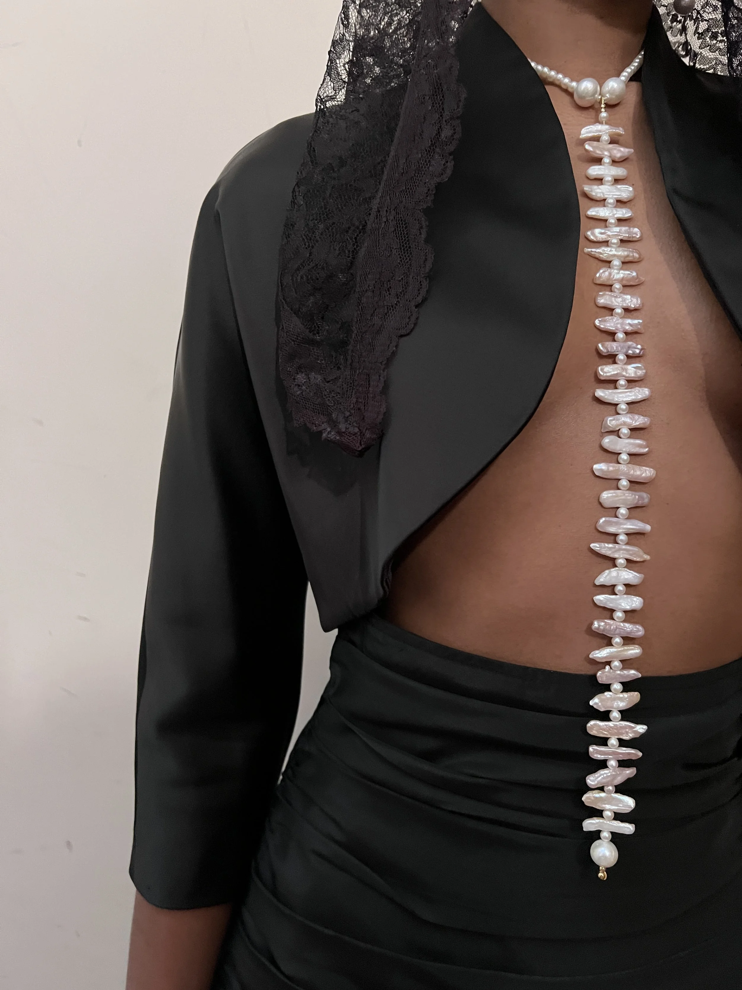 1980s Black Satin Crop Bolero