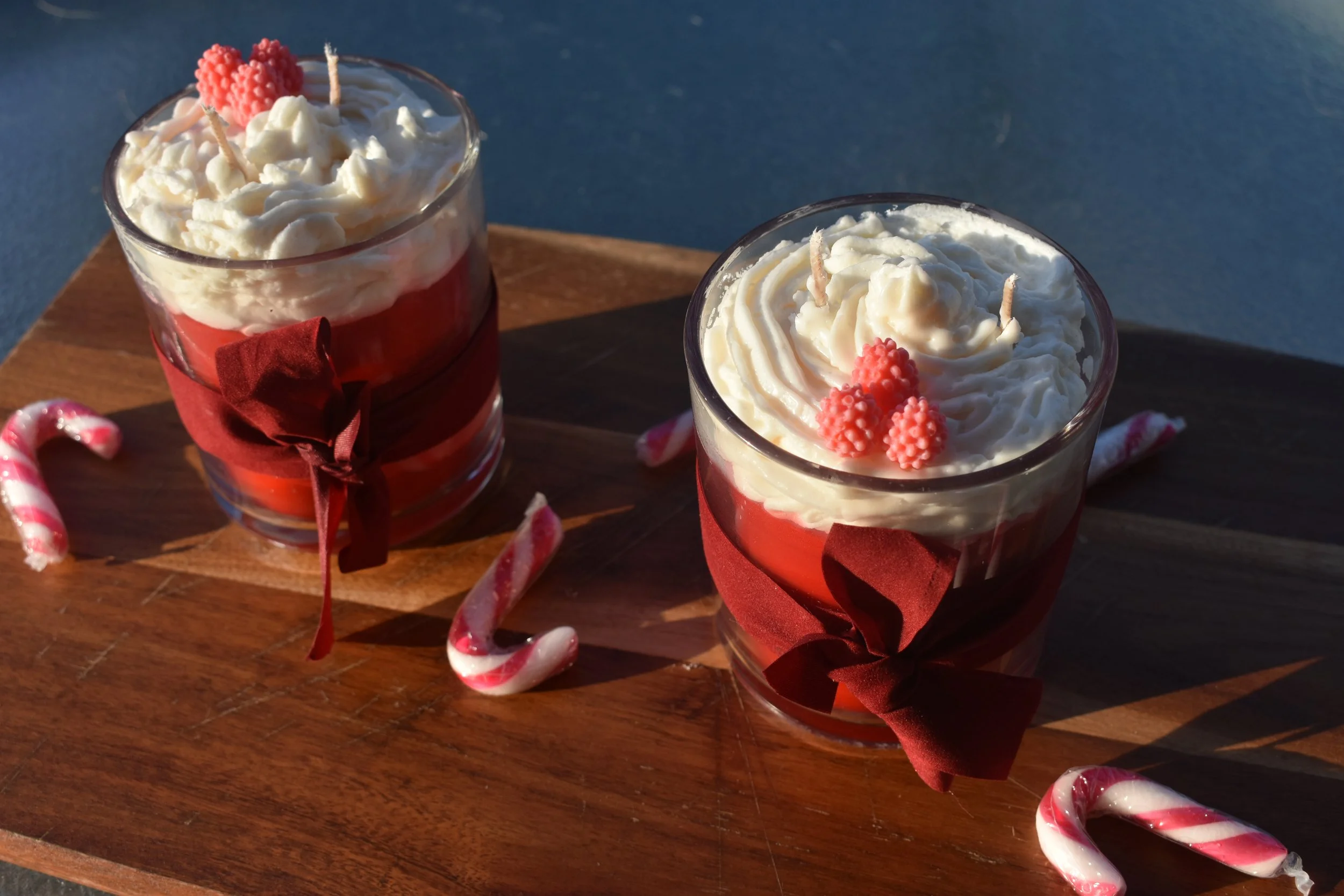 Raspberry Candy Cane Candle