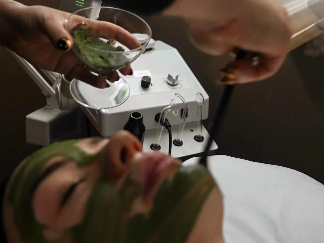 Customer receiving facial services
