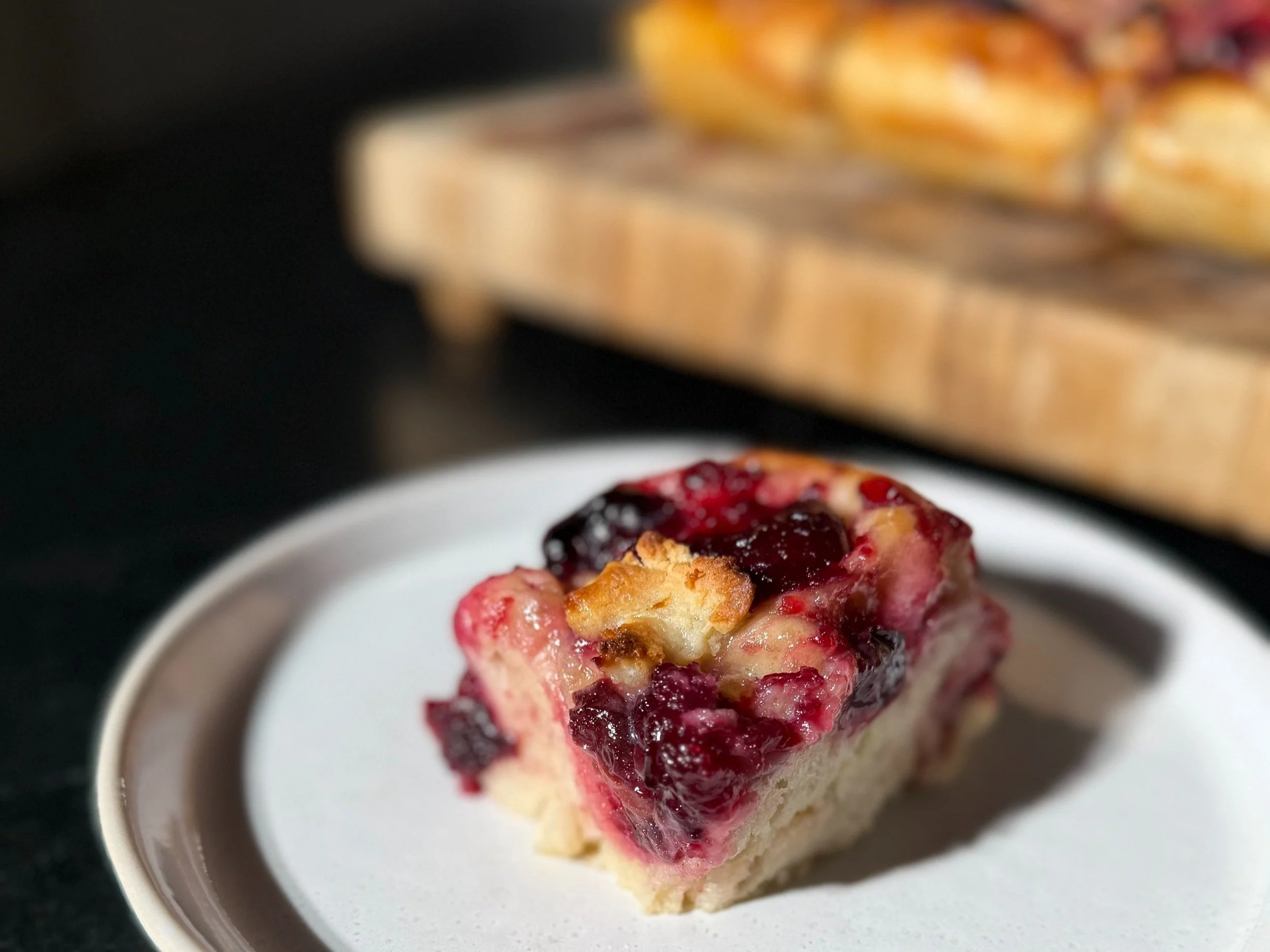 FOCACCIA TWO WAYS: ROSEMARY SEA SALT AND CHERRY MARZIPAN