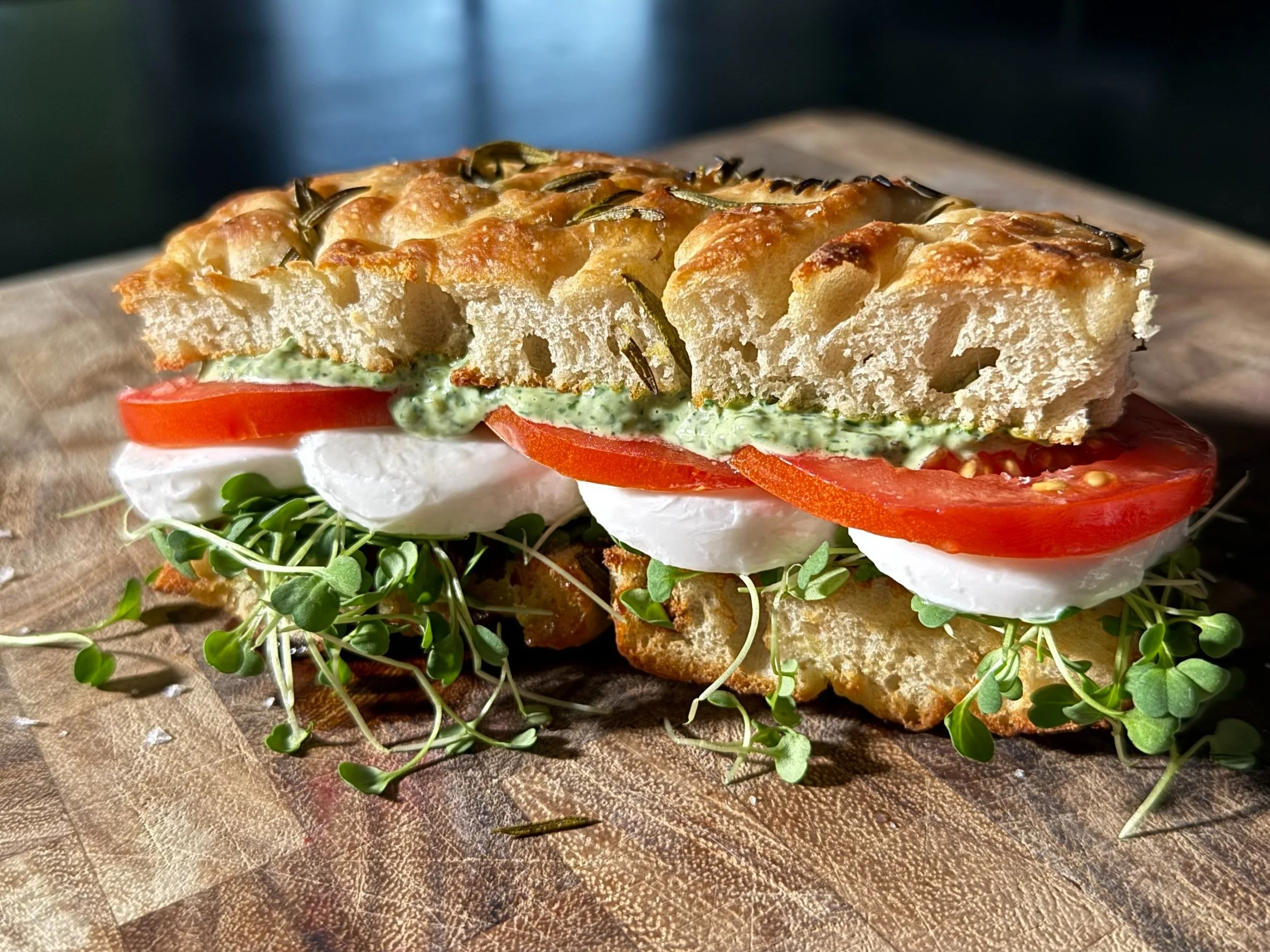 THE BEST CAPRESE SANDWICH WITH PESTO AIOLI