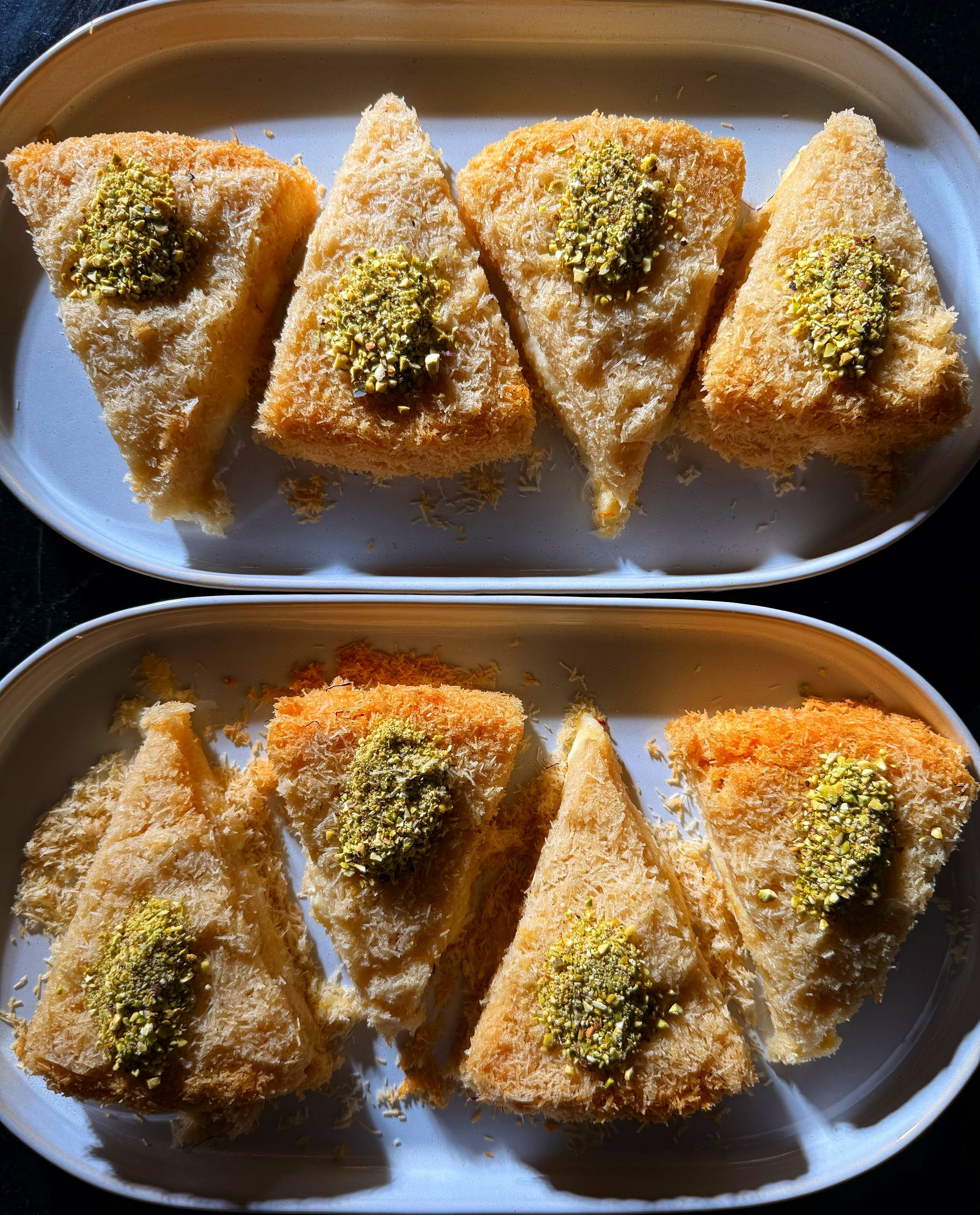 KNAFEH WITH ORANGE BLOSSOM HONEY AND SAFFRON