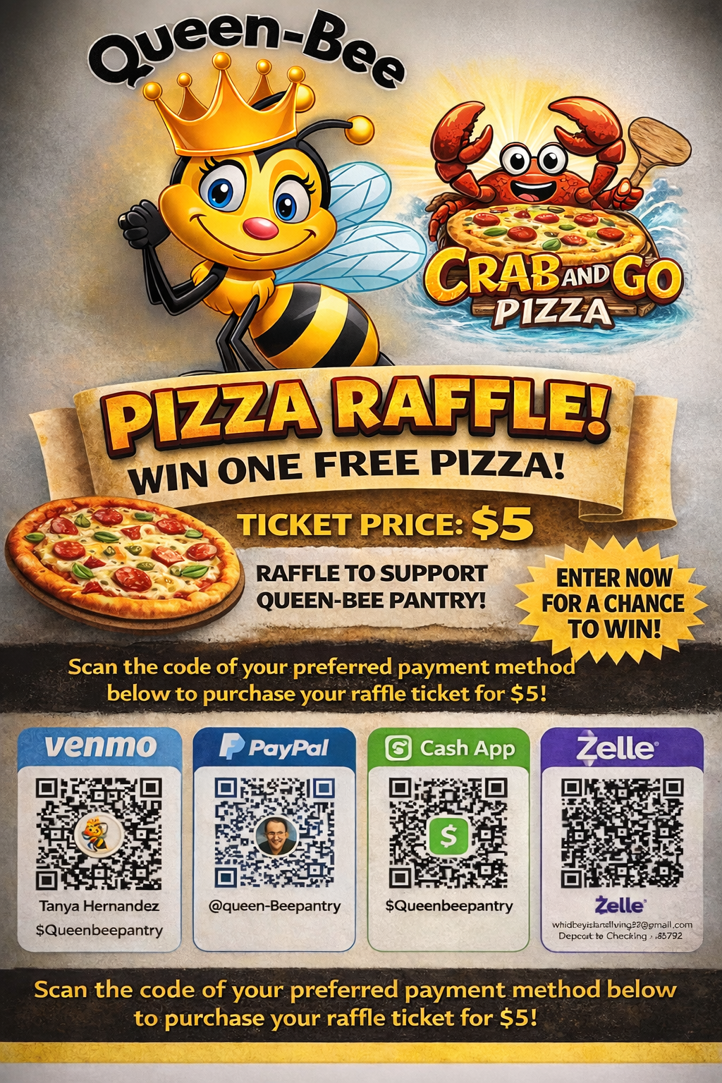 Pizza Raffle with Calibrate with Crab and Go Pizza