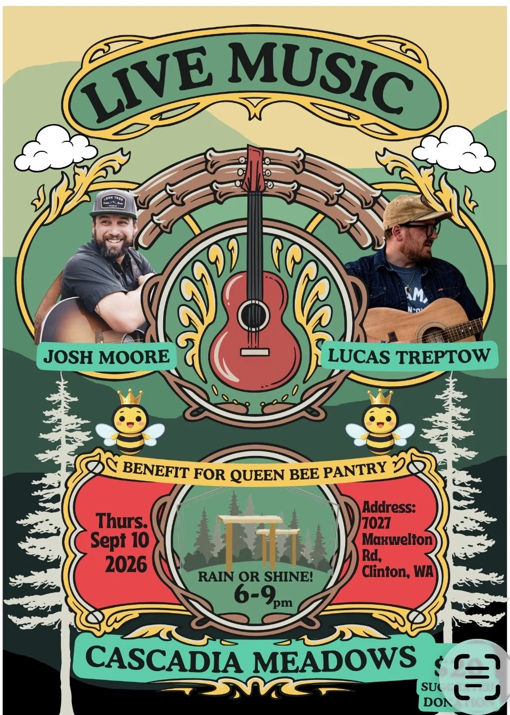 Live Music Benefit for Queen-Bee Pantry