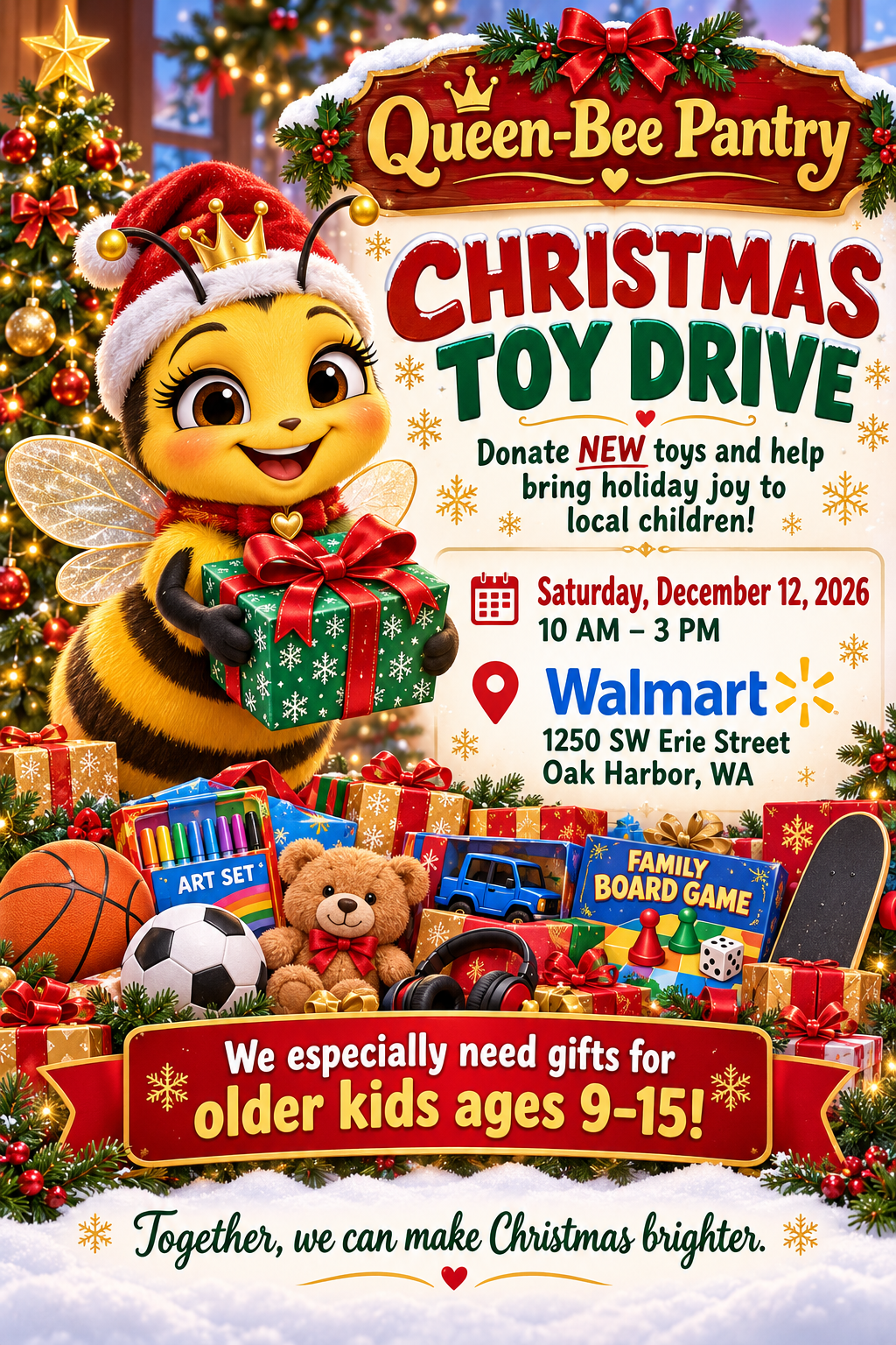 Queen-Bee Pantry Christmas Toy Drive at Walmart