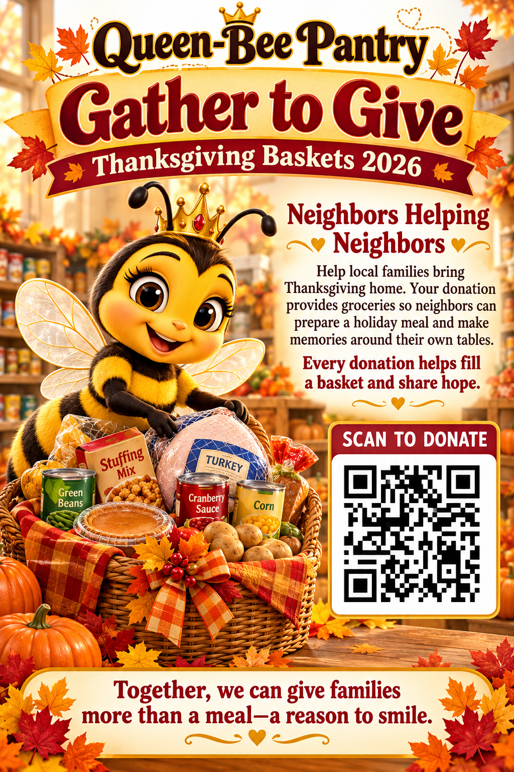 Gather to Give Thanksgiving baskets 2026.
