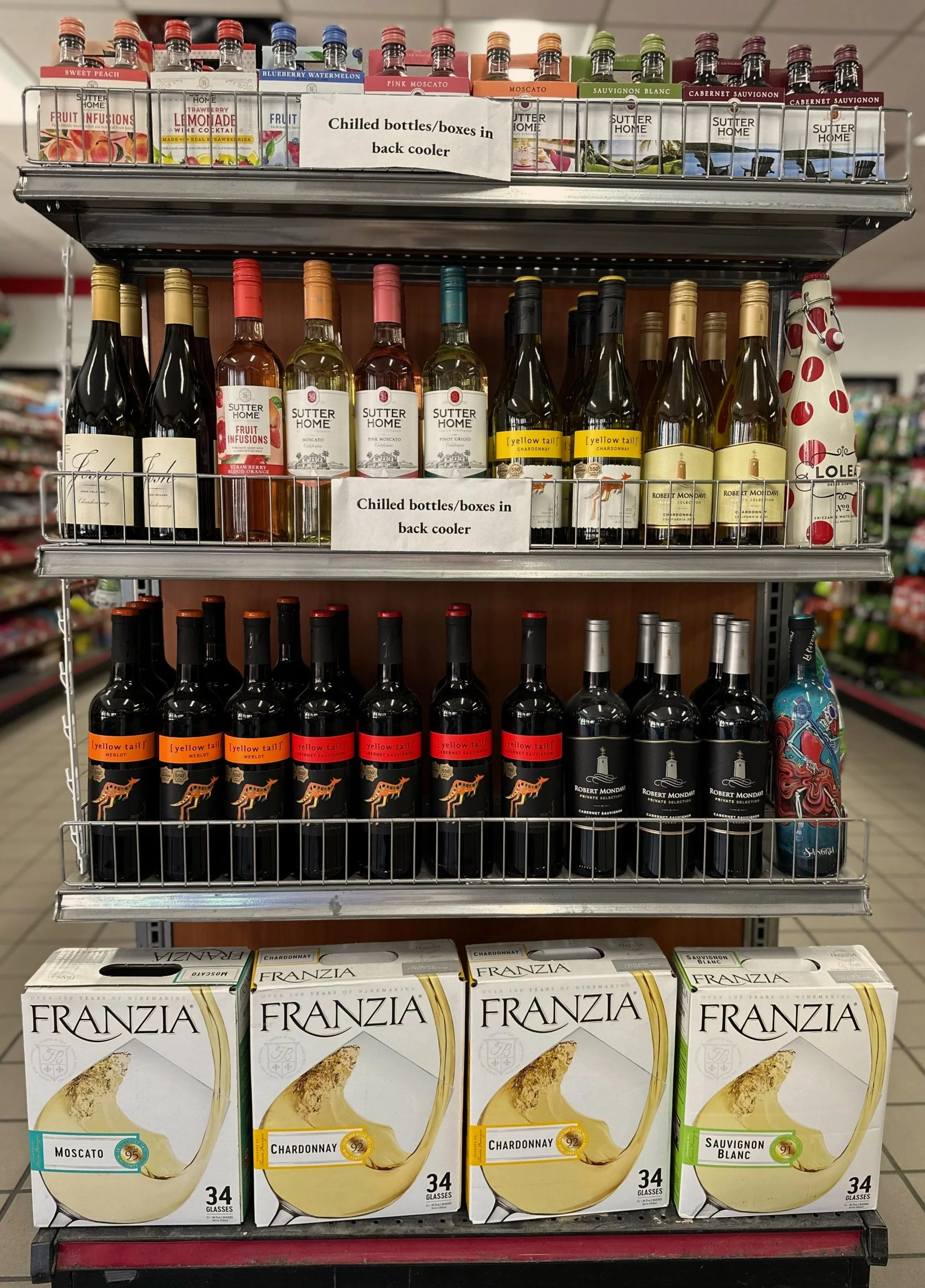 Wide selection of beer and wine
