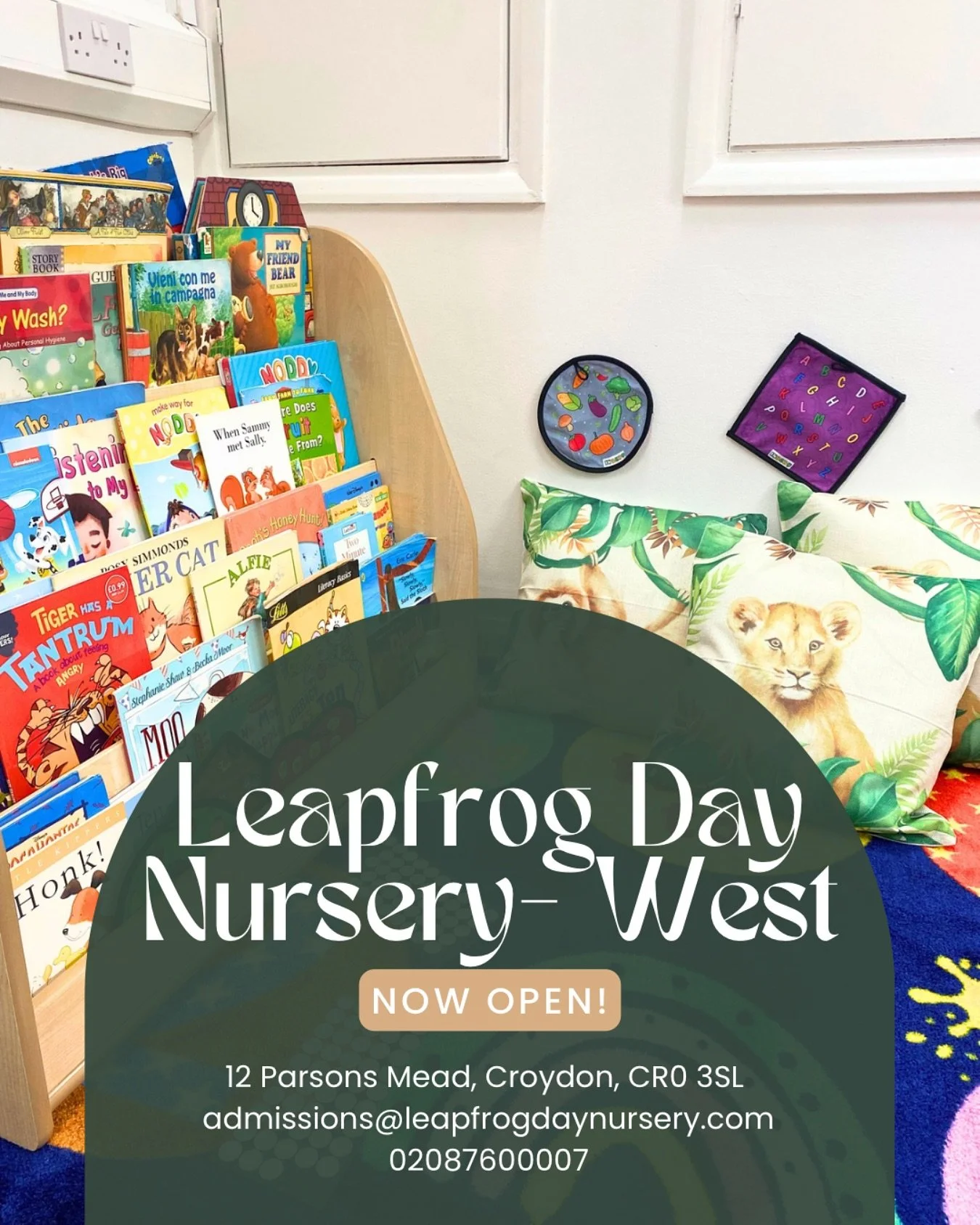 Get in touch to book your visit to our brand new nursery in West Croydon! 

Come and claim your 15 or 30 hours free funding today! 

No deposit or registration fee for a limited time only!