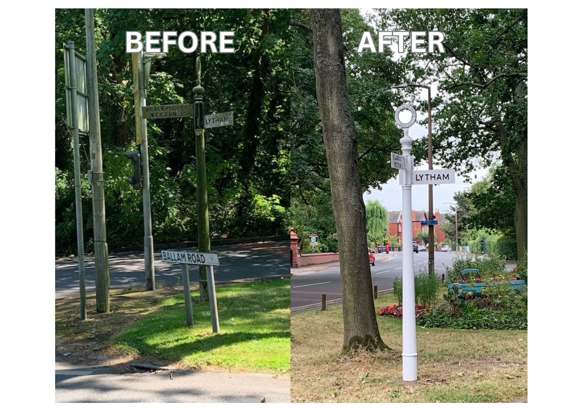 Historic Ballam Road Signpost Restored 