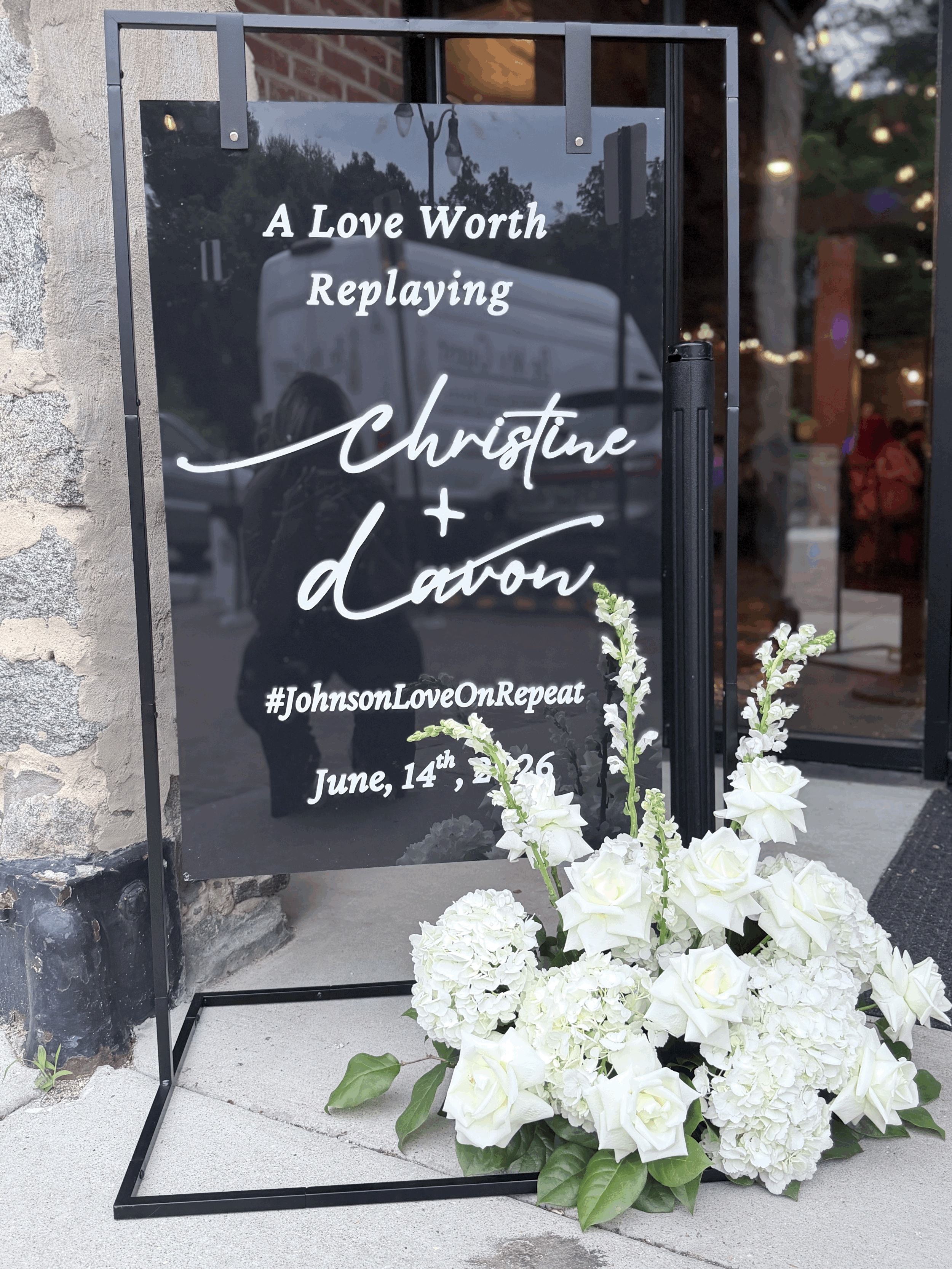 Luxury Hanging Acrylic Welcome Sign Rental