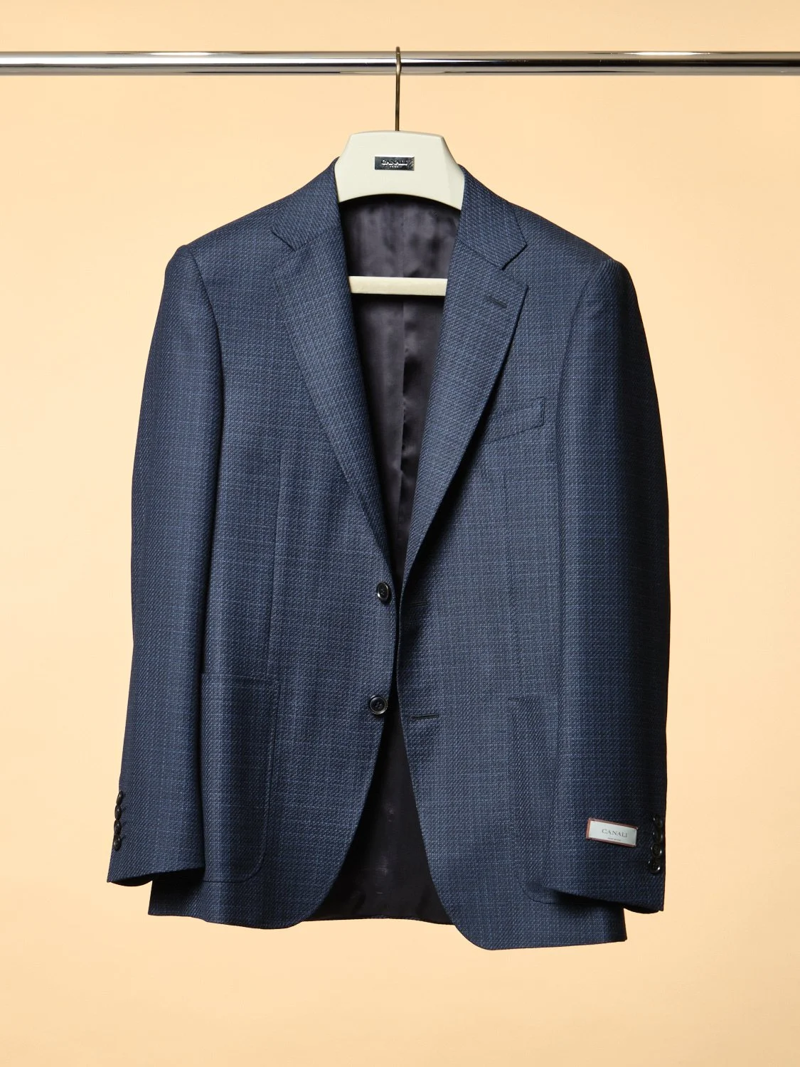 Regular fit Blue textured Pure Wool $2650