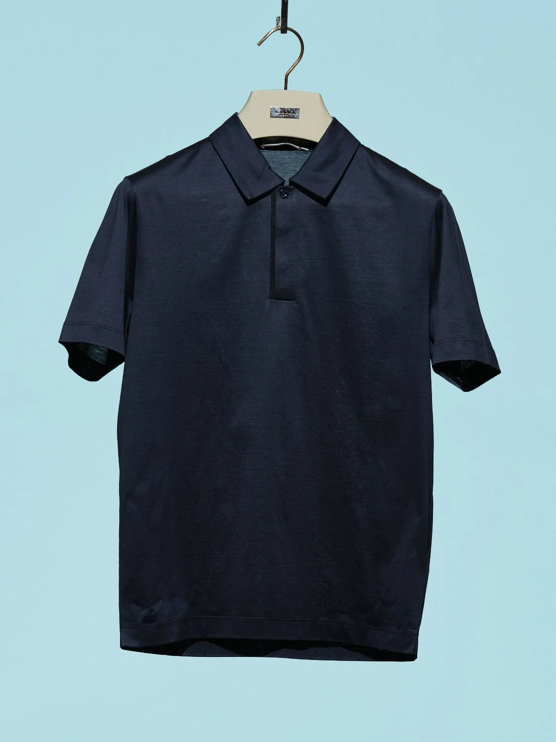3. Navy Mercerised Cotton Polo