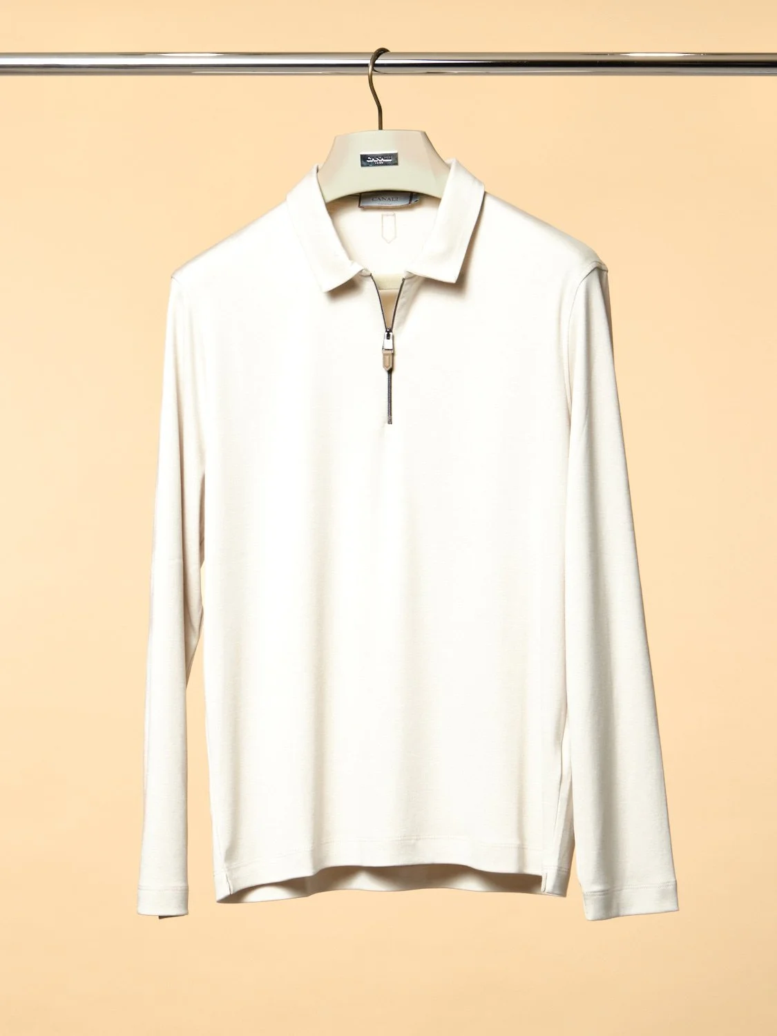 13. Cream Cotton Lyocell Blend 1/4 Zip