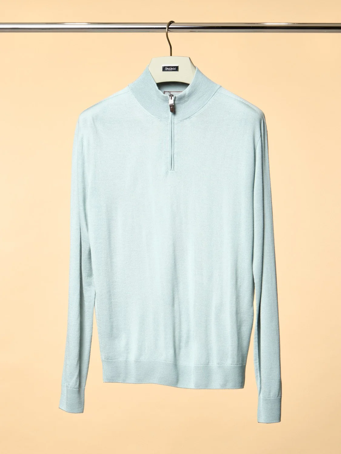 1/4 zip pure wool in sage green $1150