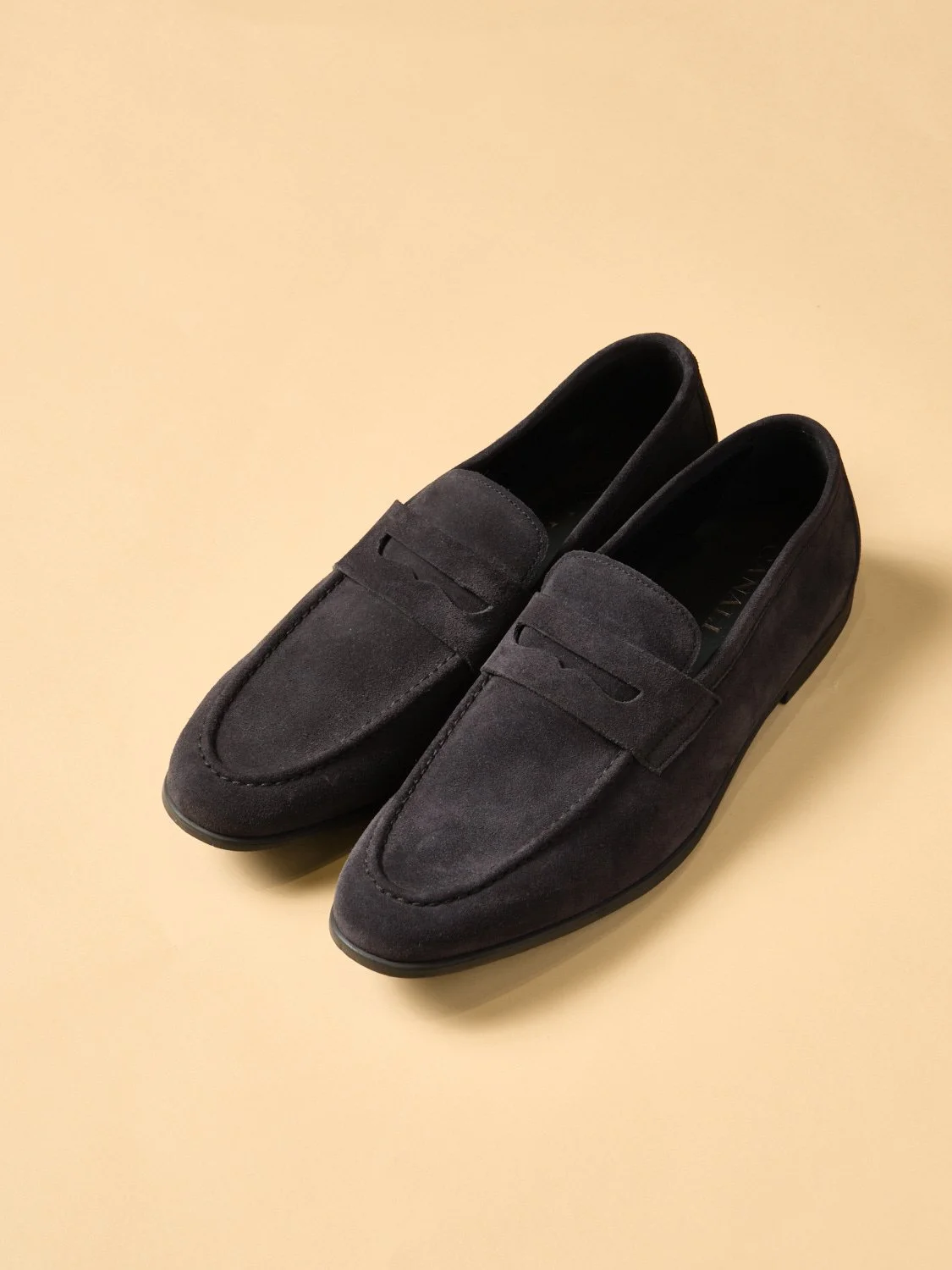 3. Suede calfskin slipon in charcoal