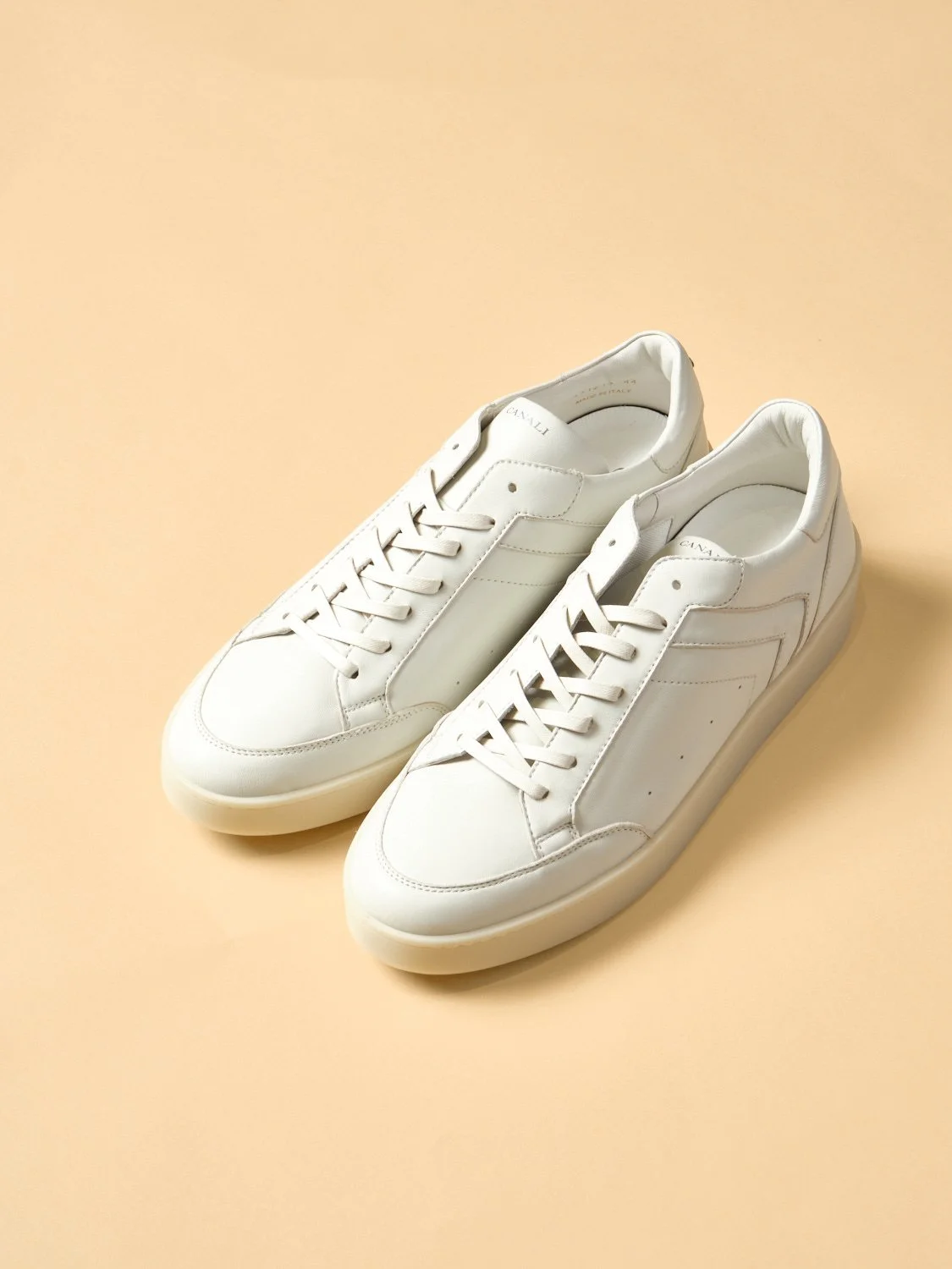 1. White calfskin sneaker