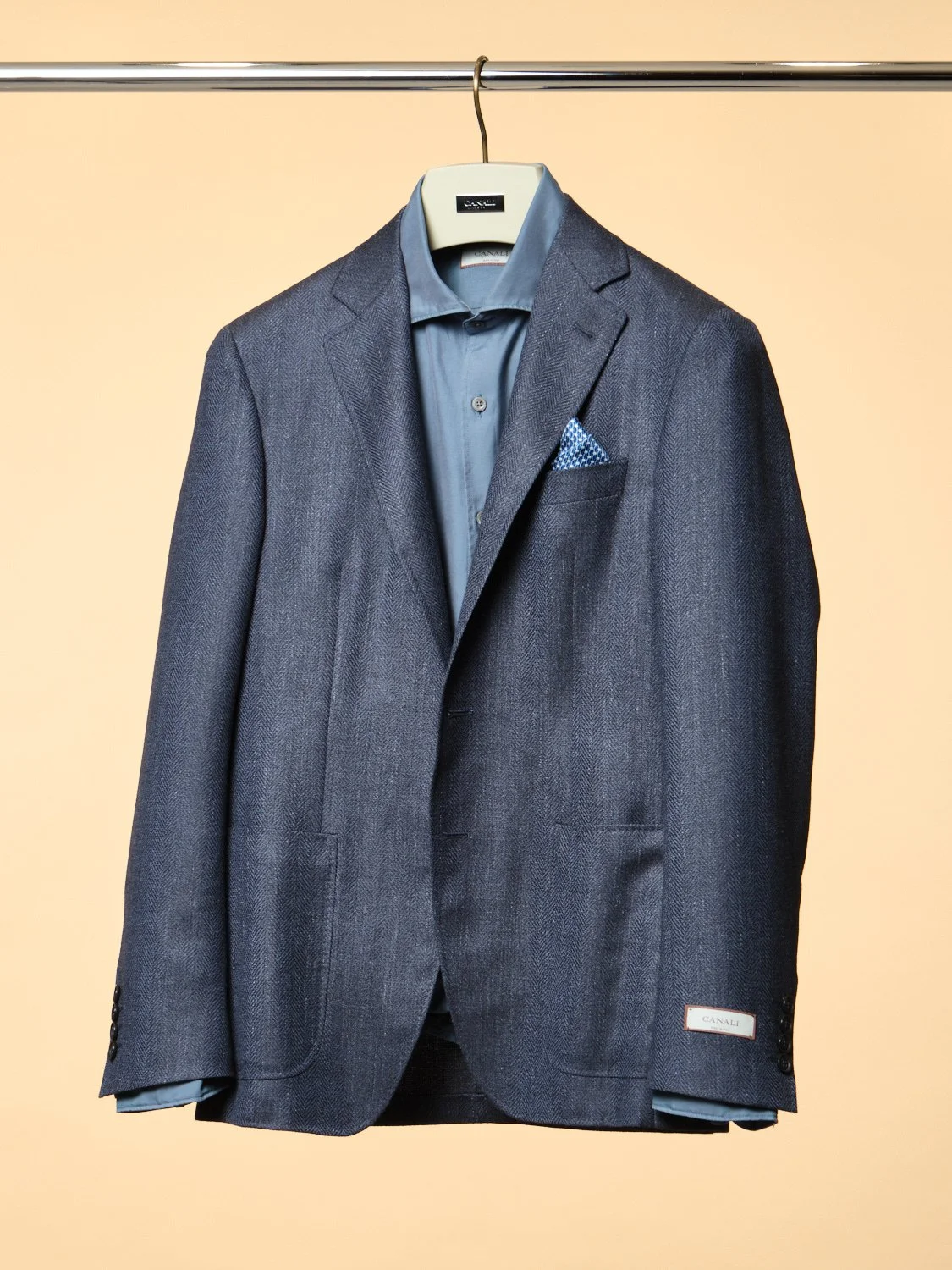 17. Navy Herringbone