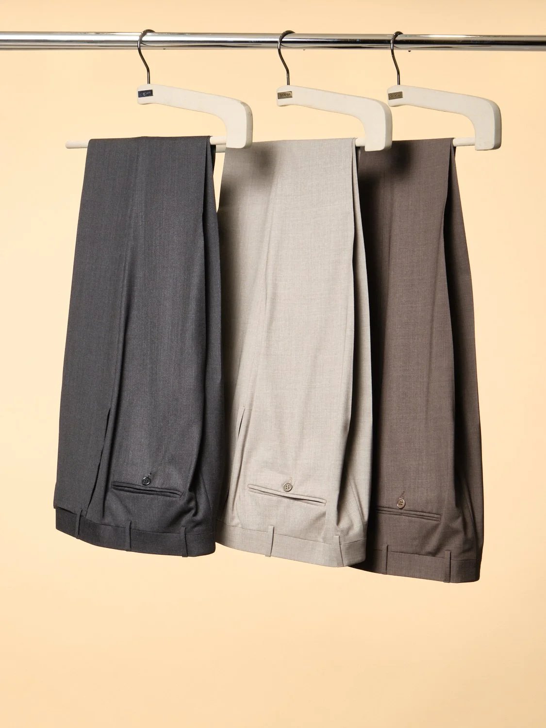 Charcoal wool $950, wool elastane $770, wool elastane $770