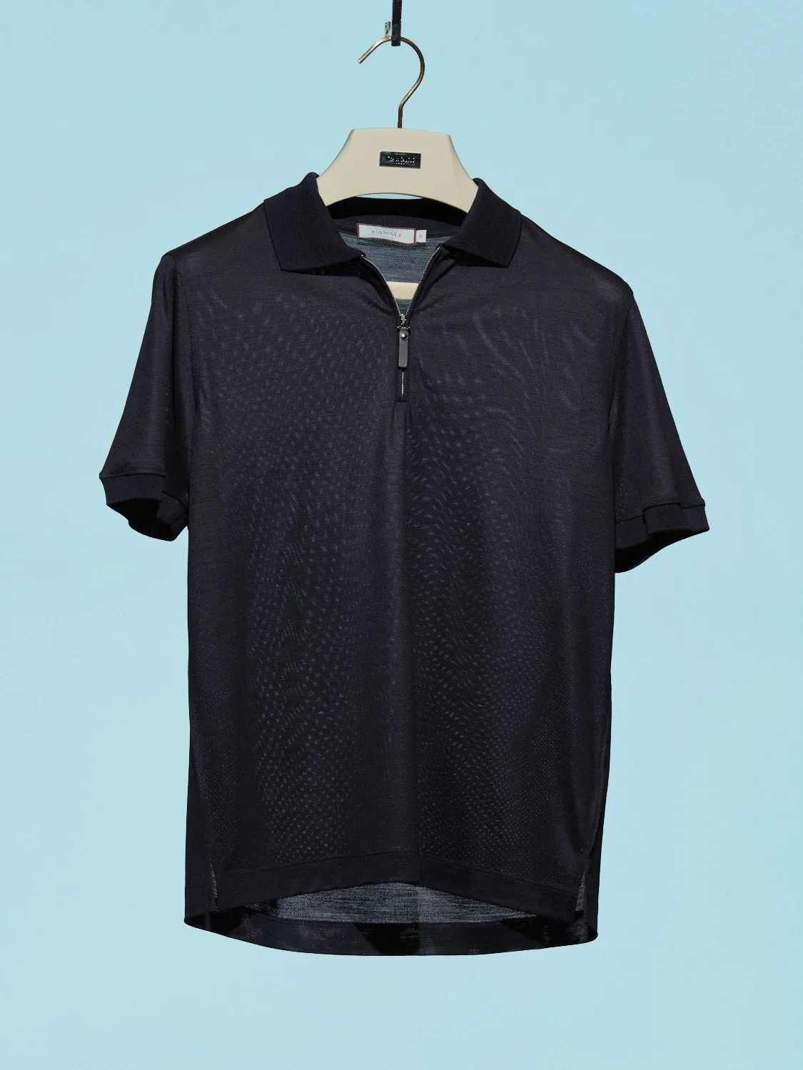 20. Navy Wool 1/4 zip polo