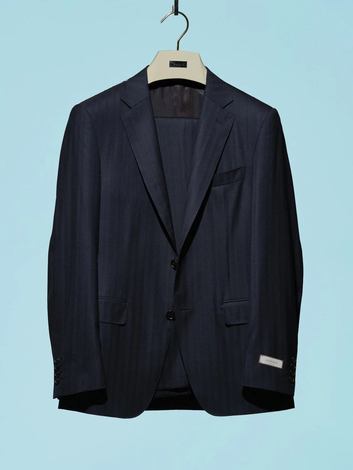 3. Navy Herringbone Super 180s