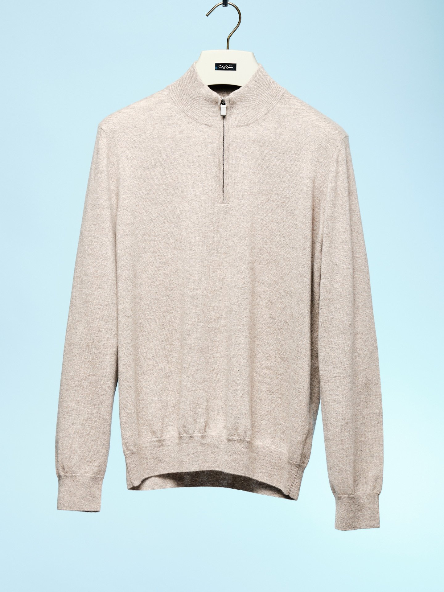 19. Biscuit Coloured Cashmere 1/4 Zip