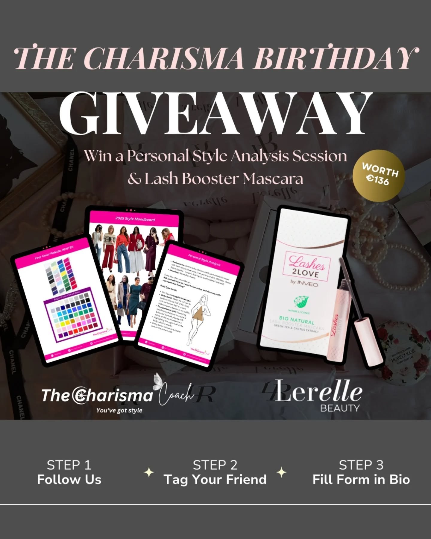 ✨ Birthday Giveway Style Buzz✨ 

The Charisma Coach is turning 1 on the 29th of May and I'm beyond elated to collaborate with @lerellebeauty on this fabulous giveway for the charisma birthday 🎂

If you are a style and beauty lover, this one's for yo