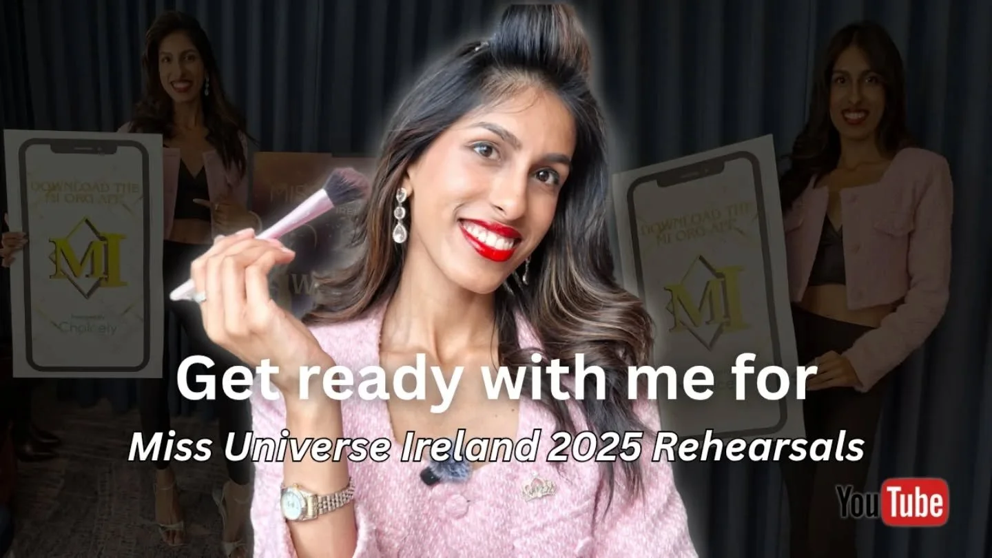 New Video Out 🎥✨ 
 
Come along for a playful GRWM as I get ready for @missuniverseirelandorg rehearsals.

In this video, I also share a quick heart-to-heart talk on self-belief and confidence, a little boost for your day. 

Watch it now with the lin
