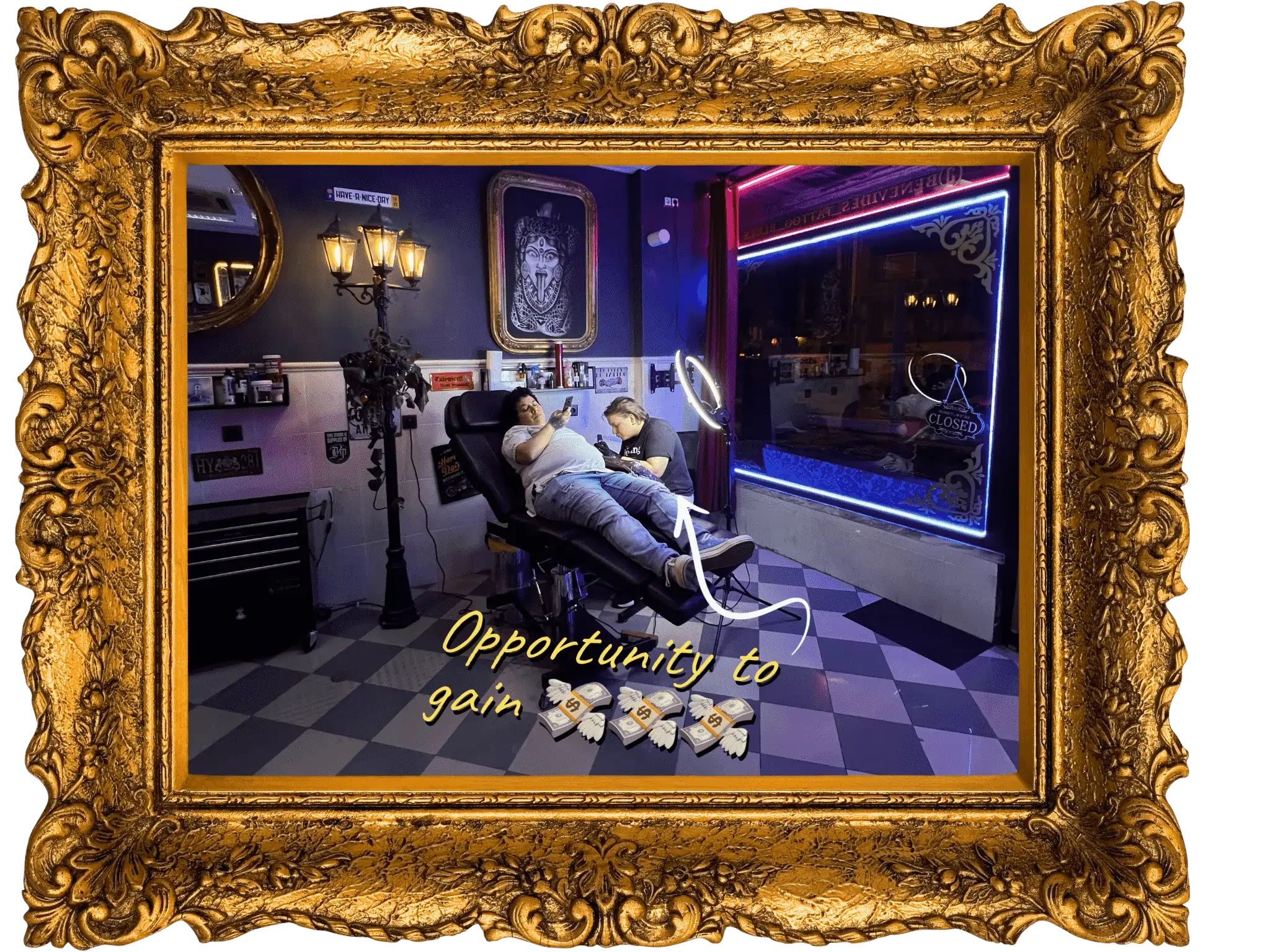 tattoo course in lisbon apprentice working on own client at cacilhas tattoo studio