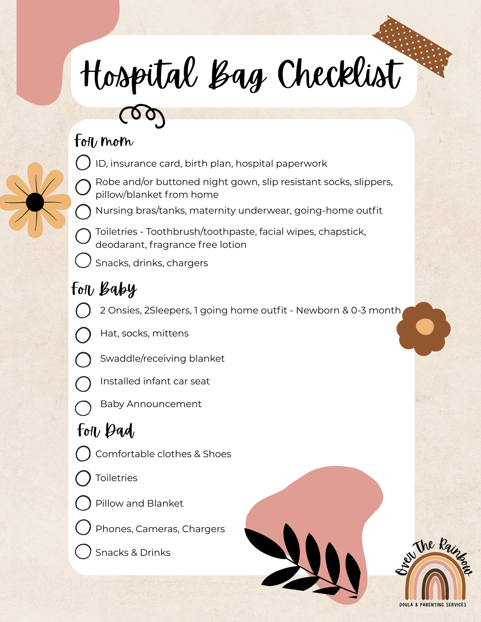 Hospital Bag Checklist