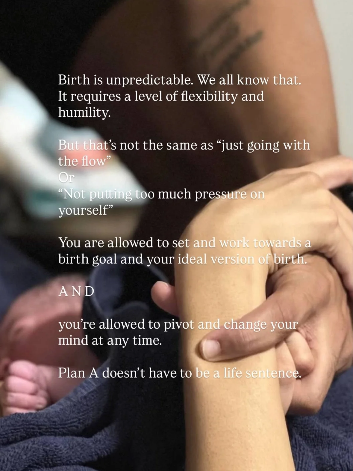 Part of my job as a doula is to recognize when mom needs encouragement to stay the course or grounding back into who she is and what she believes in versus when she needs help letting go and pivoting.

The discernment between the two might be the har
