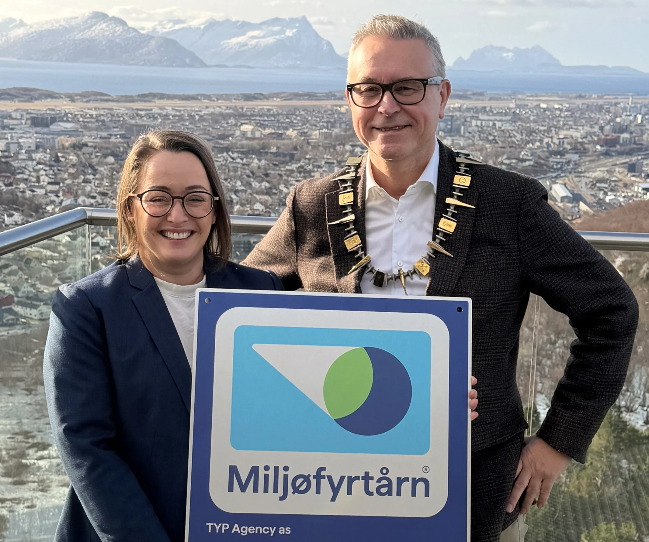 Medeier Liss Marie Jakobsen og ordfører i Bodø, Odd Emil Ingebrigtsen