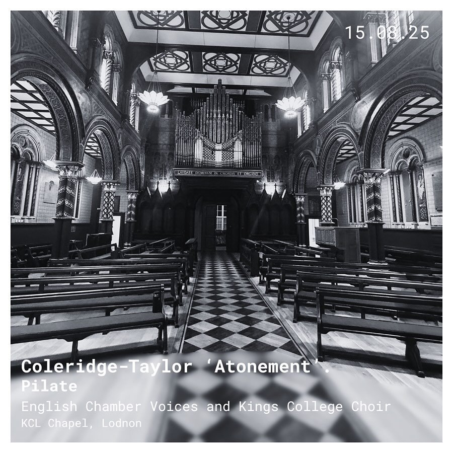 Then for what was my last concert before the summer holidays, I sang the role of Pilate in Coleridge-Taylor&rsquo;s epic piece &lsquo;the Atonement&rsquo;. Conducted by Joe Fort and with the English Chamber Voices and English Chamber Orchestra, this 