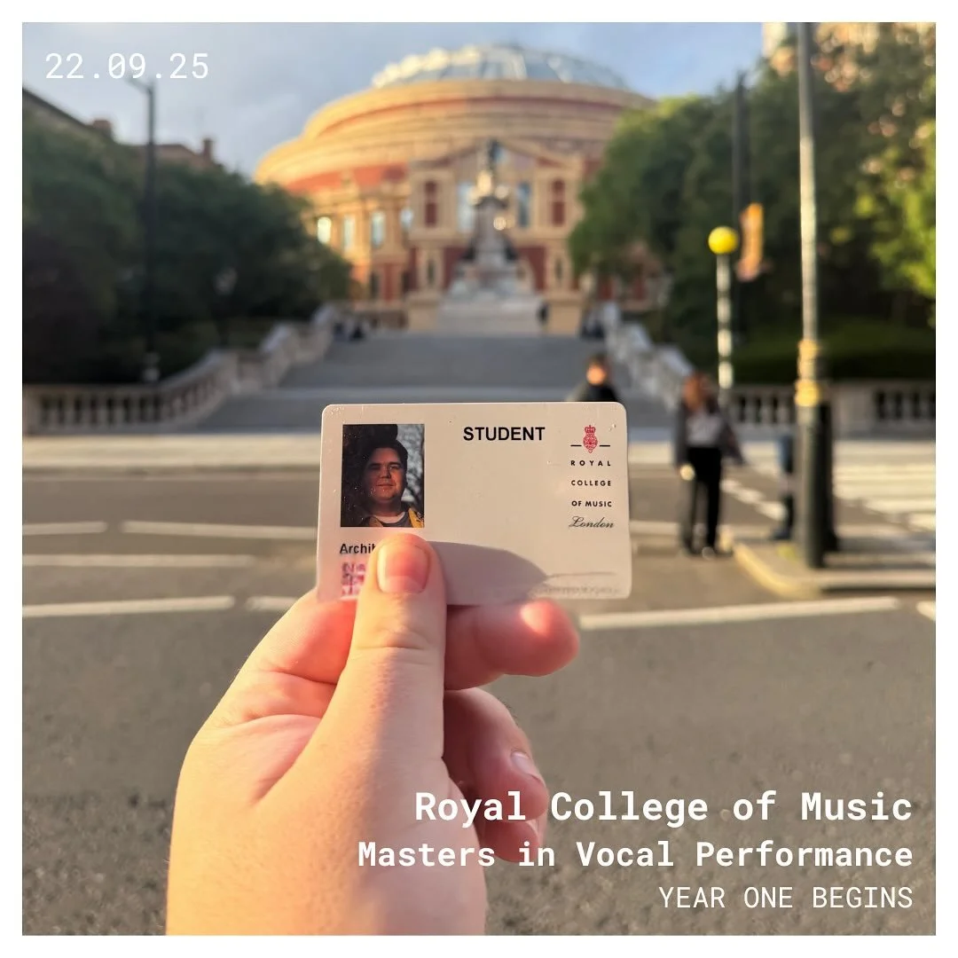 It&rsquo;s the end of my second week at the Royal College of Music, where I&rsquo;ve begun my Master&rsquo;s in Vocal Performance.

So far it has been both exhilarating and intense - the pace of music-making here is remarkable, and I&rsquo;m already 