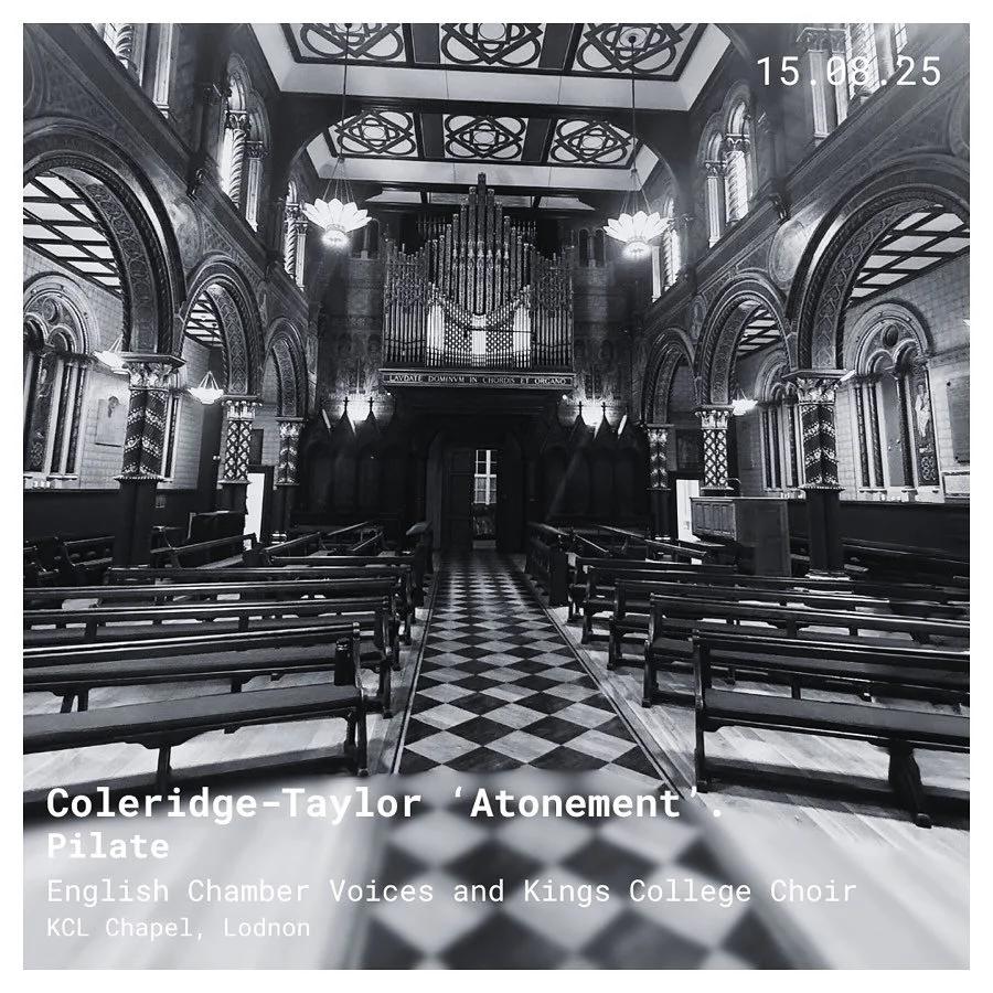 Then for what was my last concert before the summer holidays, I sang the role of Pilate in Coleridge-Taylor&rsquo;s epic piece &lsquo;the Atonement&rsquo;. Conducted by Joe Fort and with the English Chamber Voices and English Chamber Orchestra, this 