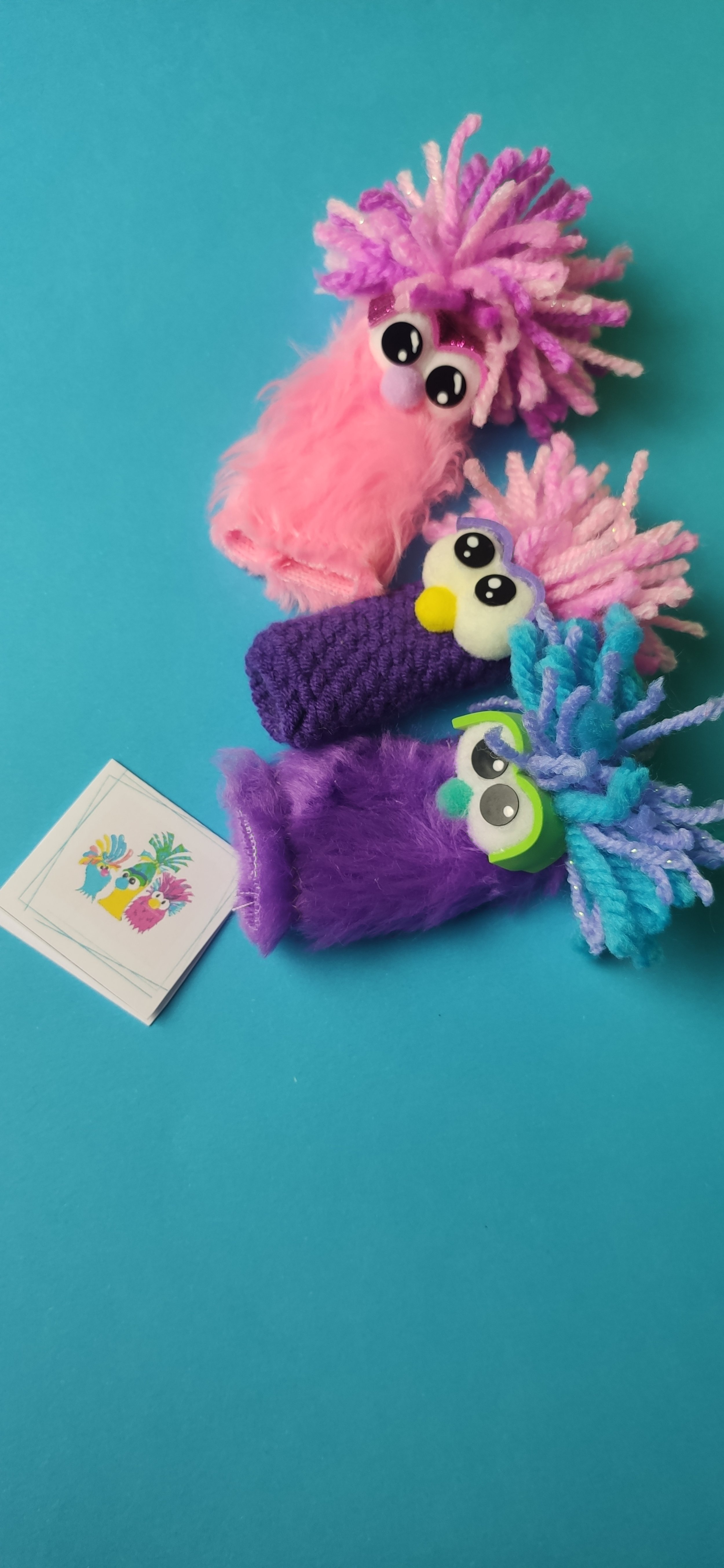 Conjunto de 3 Fantoches de Dedo Artesanais