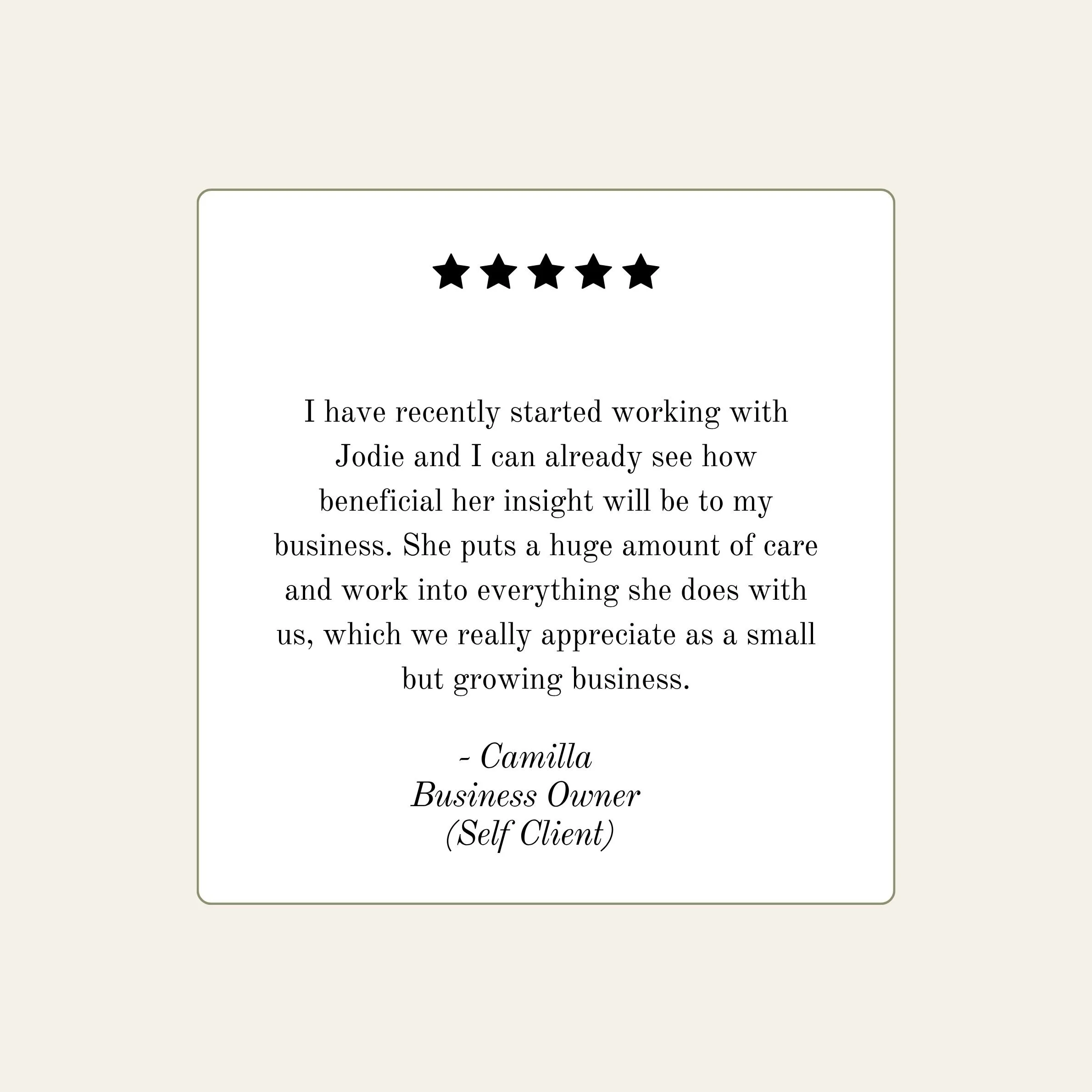 Client testimonial