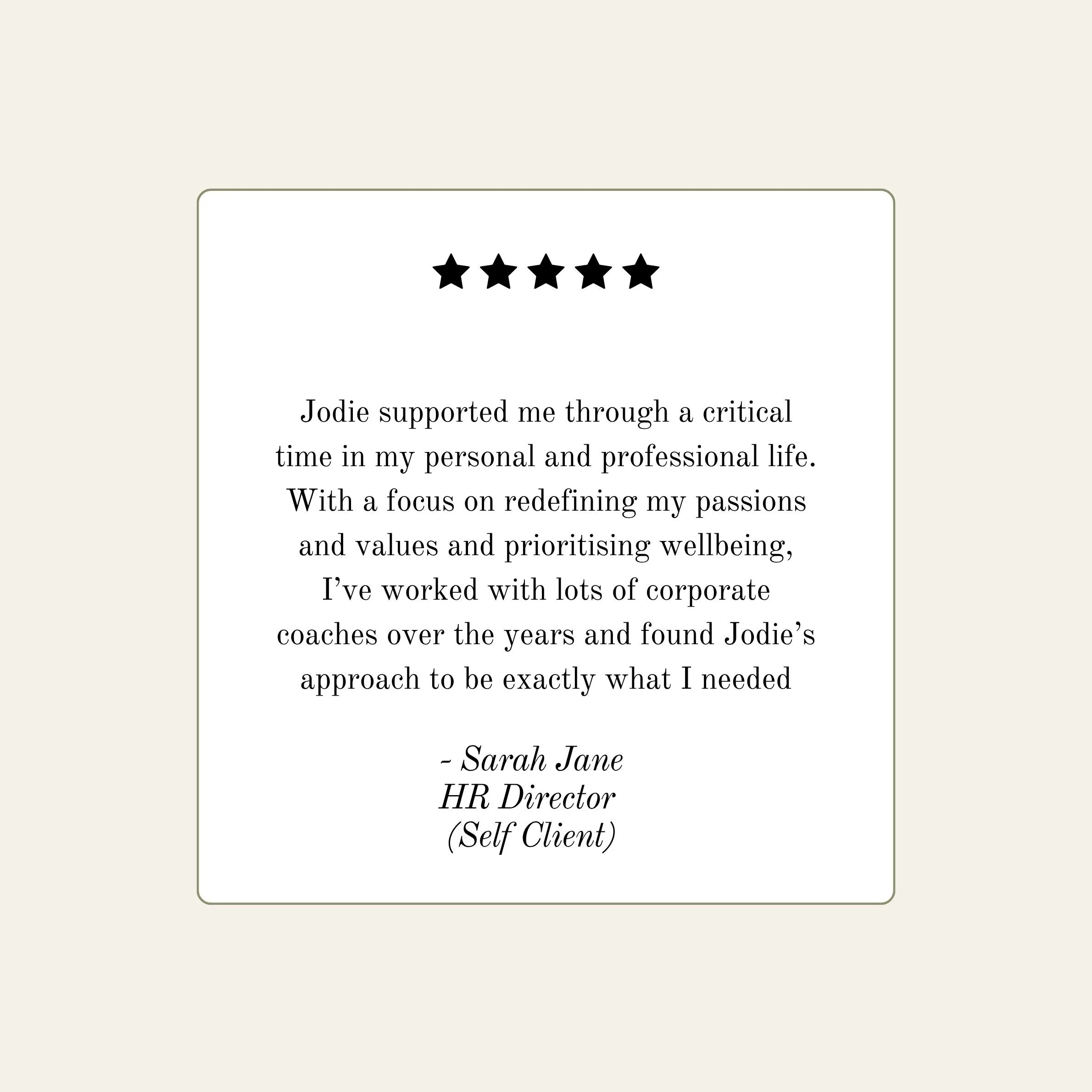 Client testimonial