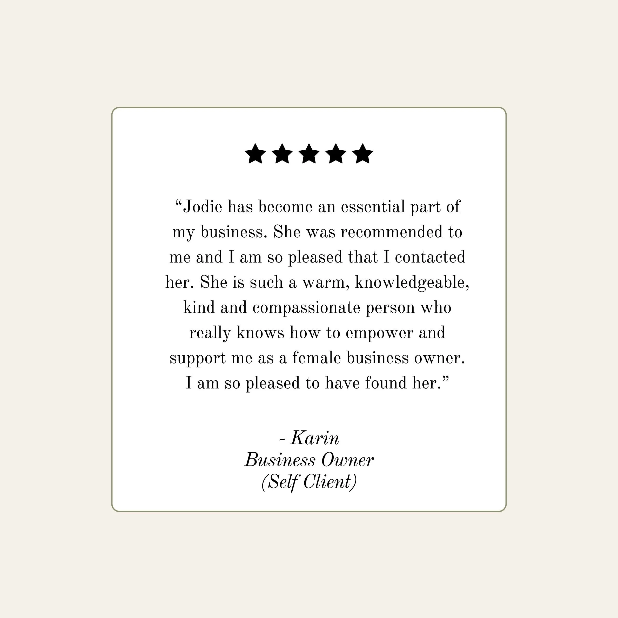 Client testimonial