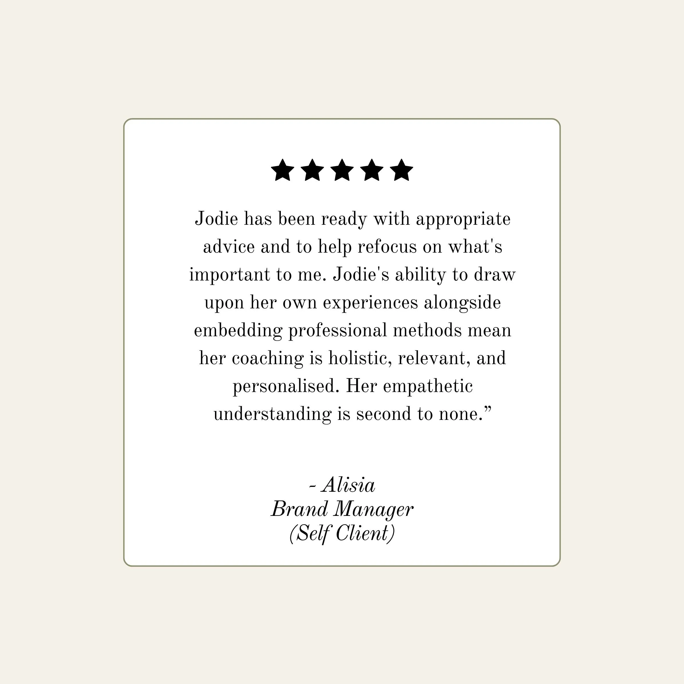 Client testimonial