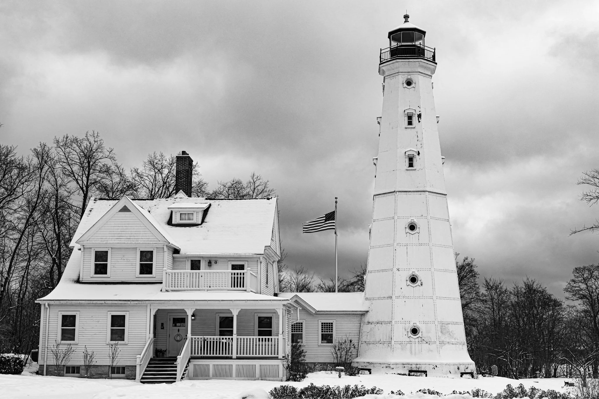 Lighthouse in Black and White