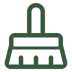 Outline of a dustpan with a handle.