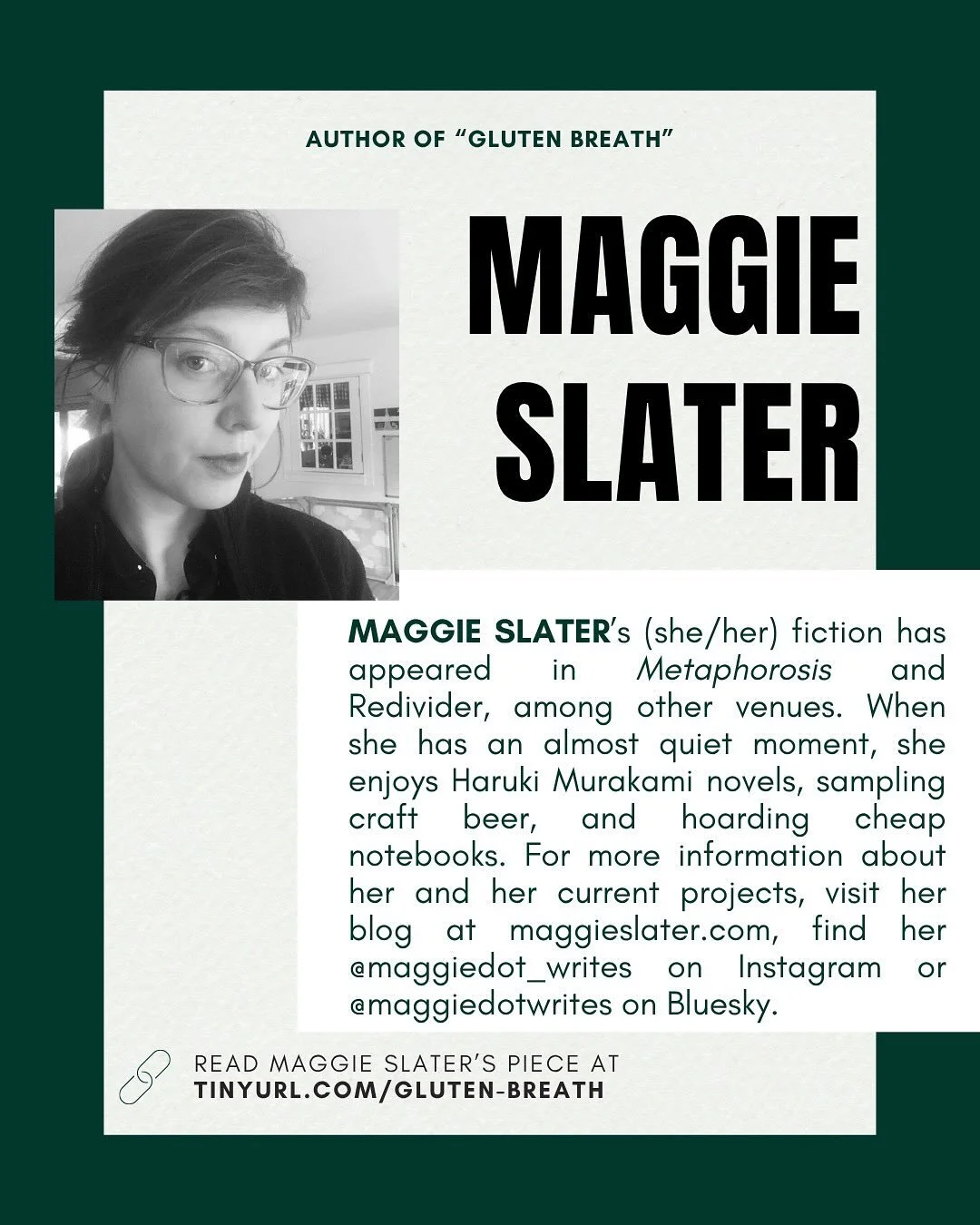 Read Maggie Slater&rsquo;s story, &ldquo;Gluten Breath,&rdquo; in The Core Review Issue 2!

Read the piece online: http://tinyurl.com/gluten-breath

Buy the issue in print: https://tinyurl.com/thecore2

#fiction #shortstory #thecorereview #forkapplep
