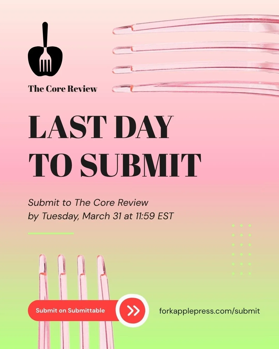 Only one day left to submit your prose, poetry, and visual narrative to be a part of Issue 4 of The Core Review!

#submissionsopen #opensubmissions #poetrysubmissions #prosesubmissions #visualnarrativesubmissions #graphicnarrativesubmissions #comicsu