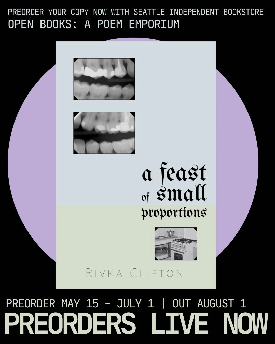 Fork Apple Press is happy to reveal the cover and announce that preorders are available ✨NOW ✨ for Slice Poetry Chapbook Winner &ldquo;A Feast of Small Proportions&rdquo; by Rivka Clifton. Preorders can be placed through Seattle&rsquo;s local booksto