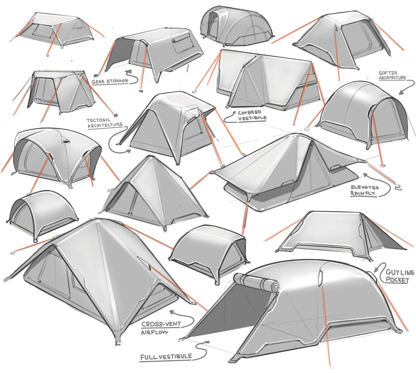 Day 20 : tents! A little out of order, but I&rsquo;ll post the catch up later 🤪

#productober #idsketchweekly #industrialdesign #sketching #idsketch9