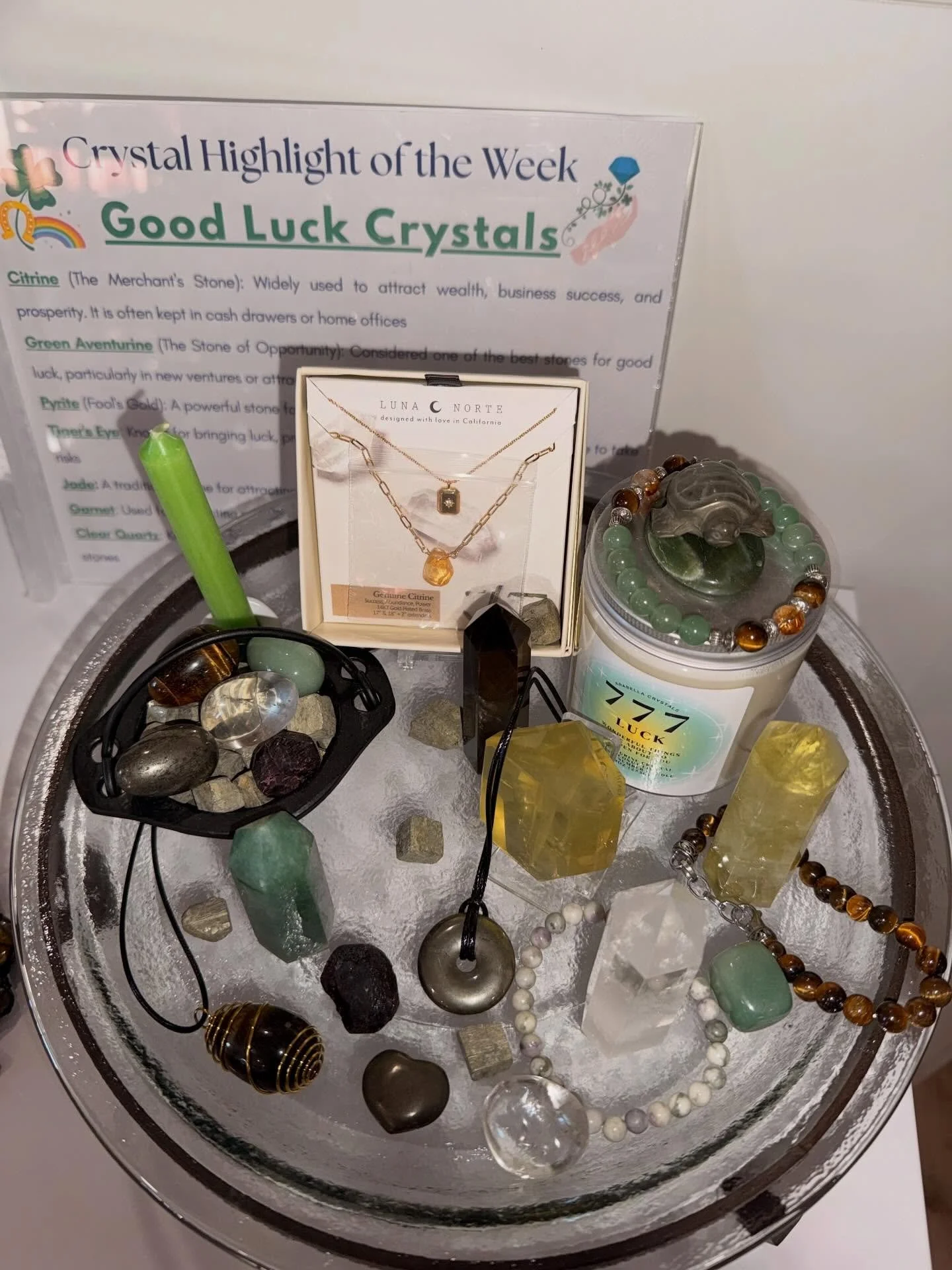 Crystals &amp; Collections sending you good luck, good fortune,  and prosperity 🍀💚