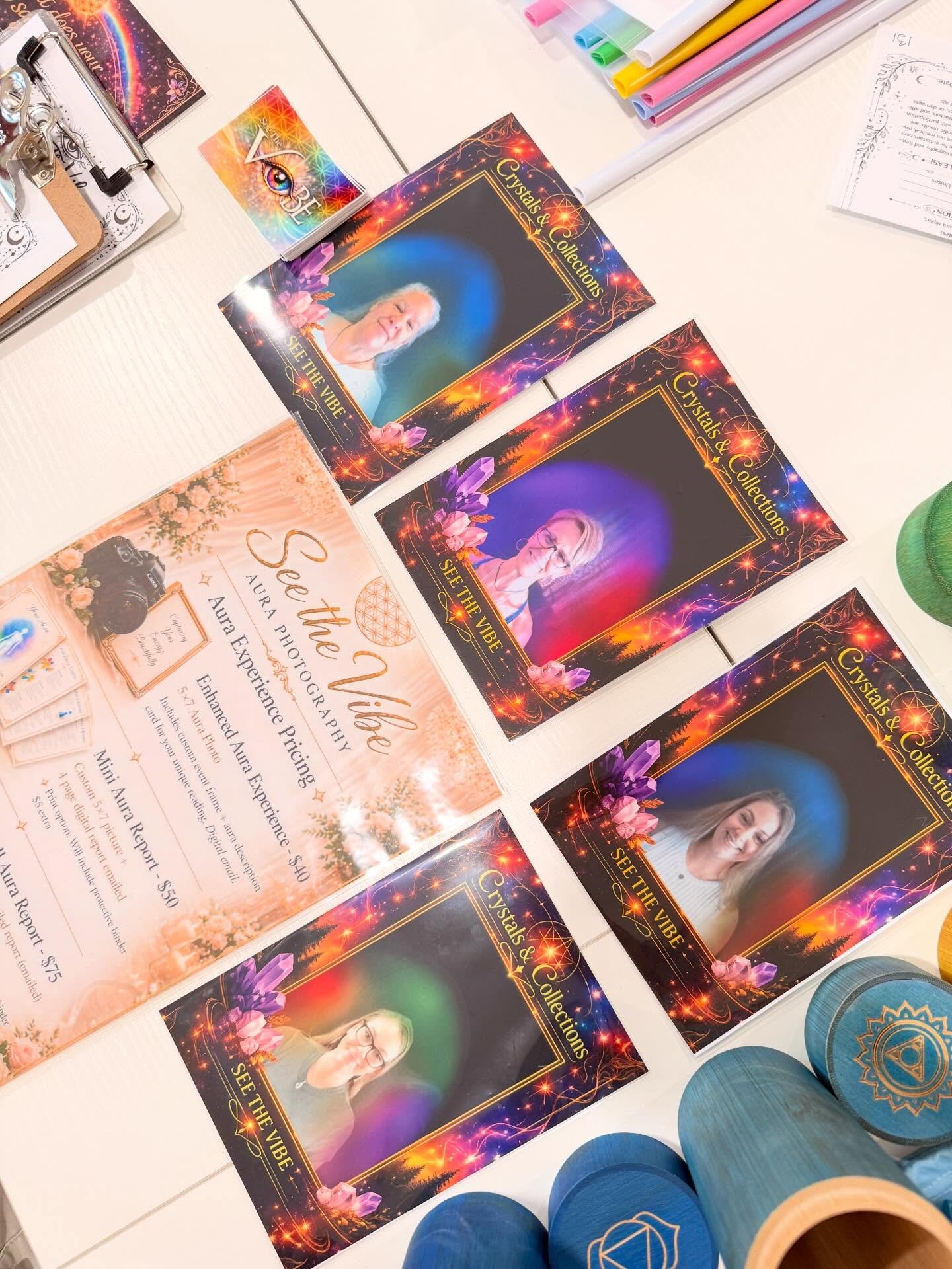 Another high energy, colorful Aura Report pop-up with @see_thevibe !! ✨ some really amazing aura pictures were taken today! Thank you to those who stopped in 🦋
With your aura pictures, you also receive a report &amp; information on your personal aur